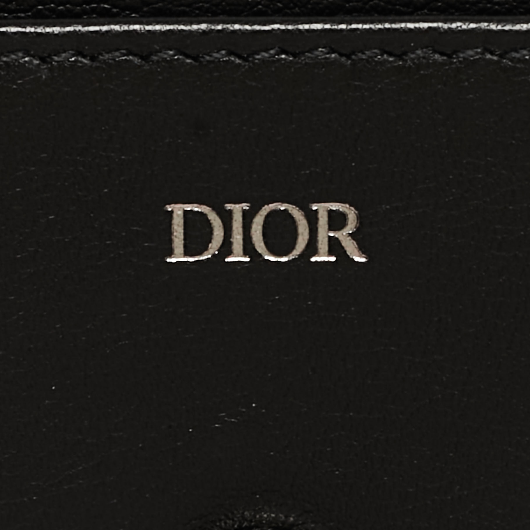 Dior Black Grained Leather Bifold Card Holder