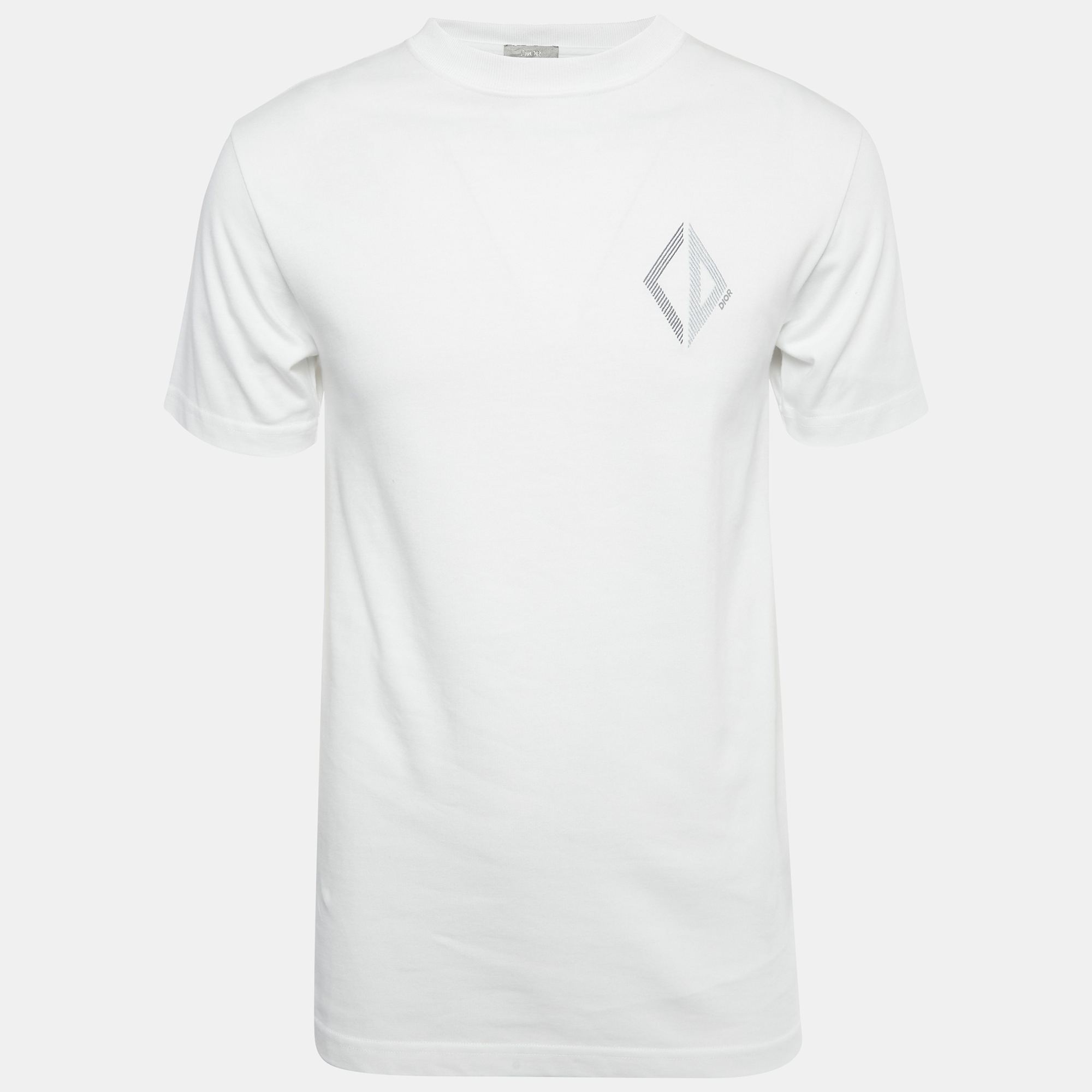 Dior Homme White CD Diamond Embroidered Cotton T-Shirt XXS 
Dior Homme White CD Diamond Embroidered Cotton T-Shirt XXS
