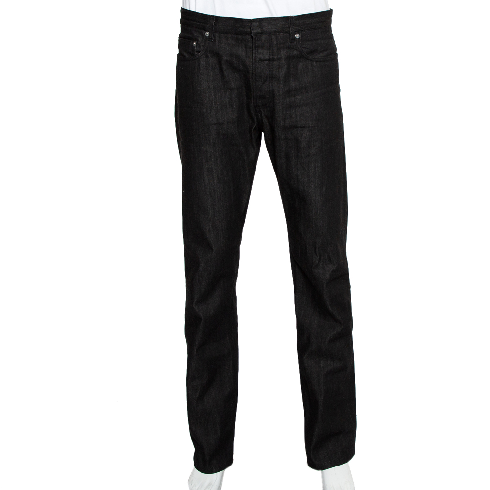 Dior Homme Black Denim Wide Leg Jeans XL