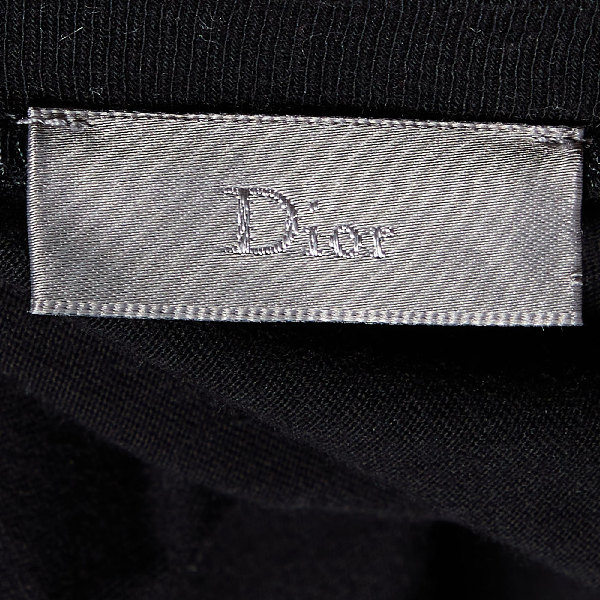 Dior Homme Black Cotton Knit Trim Detail T-Shirt L
