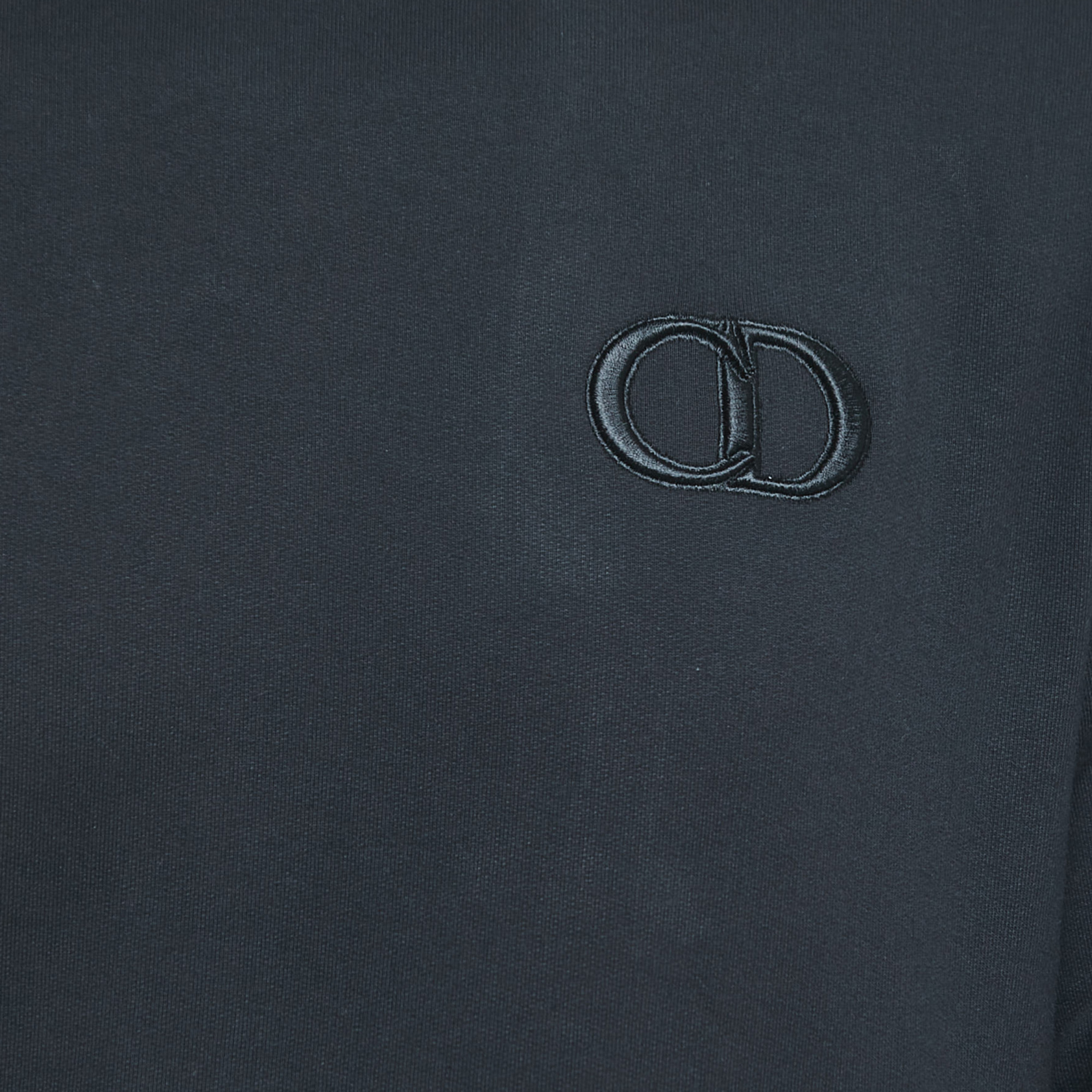 Dior Homme Black Logo Embroidered Cotton Crew Neck Sweatshirt M