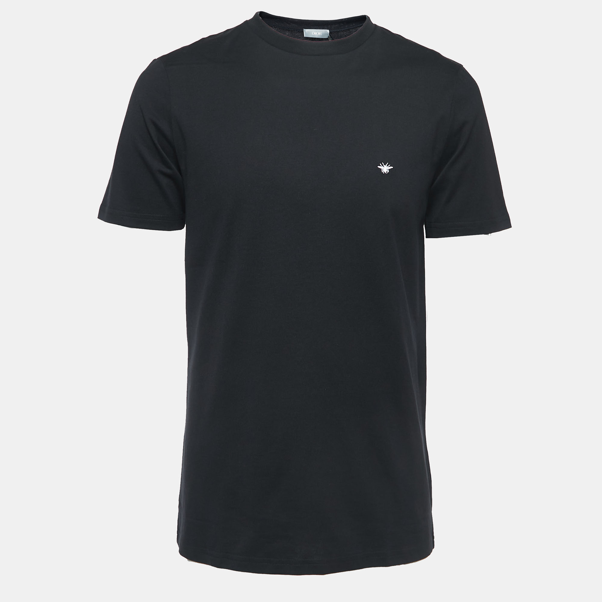 Dior Homme Black Bee Embroidered Cotton Crew Neck T-Shirt S
