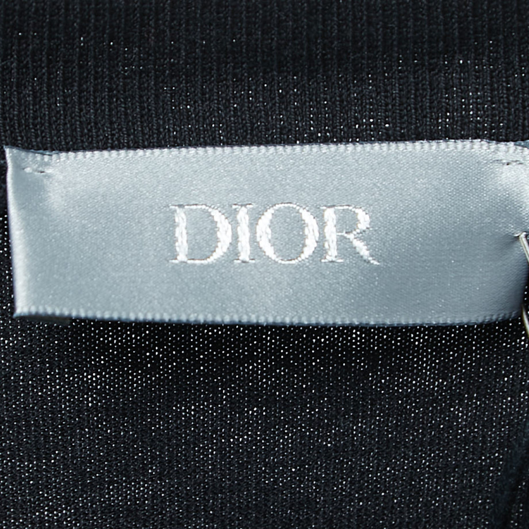 Dior Homme Black Bee Embroidered Cotton Crew Neck T-Shirt S