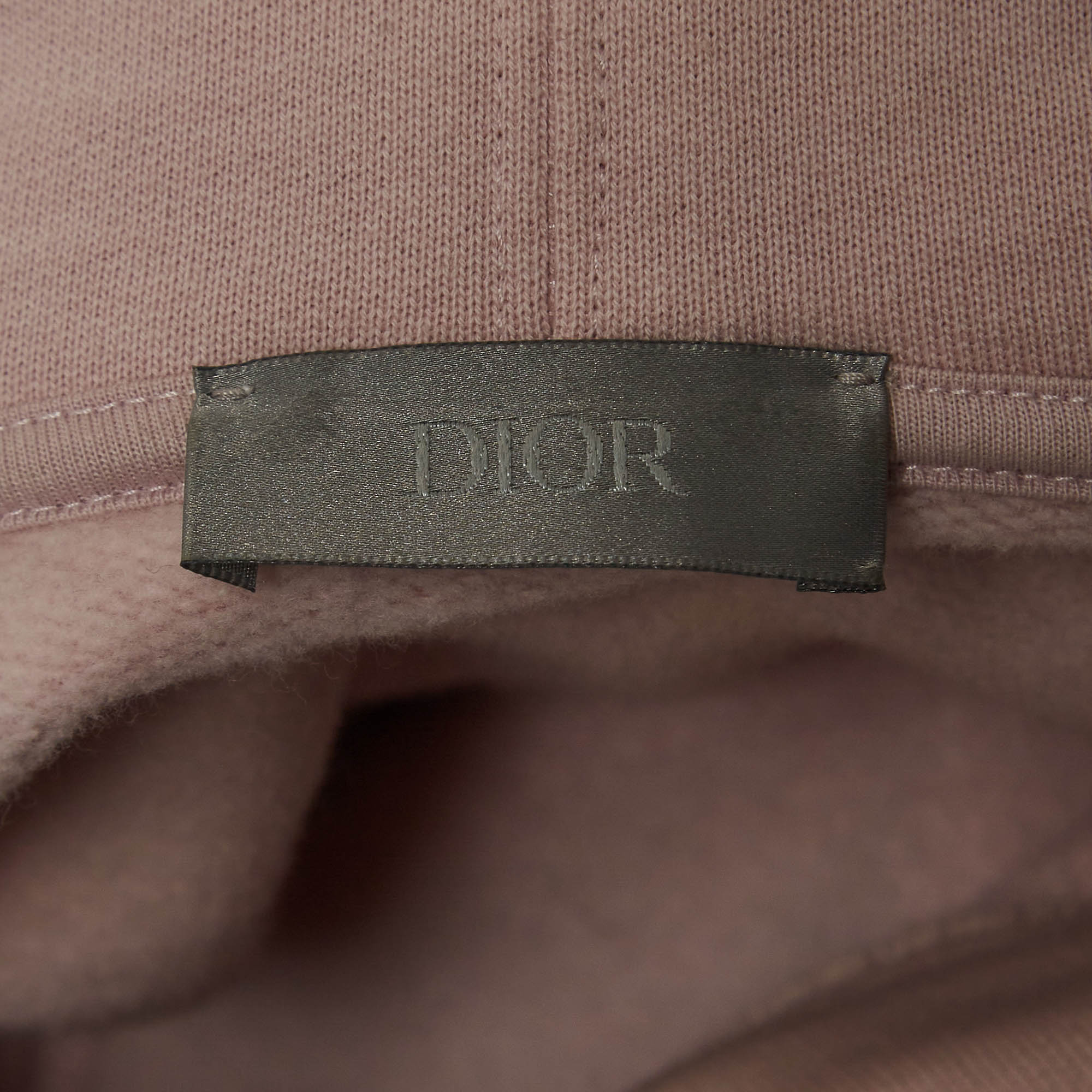 Dior X Alex Foxton Pink Rose Embroidered Cotton Hoodie M