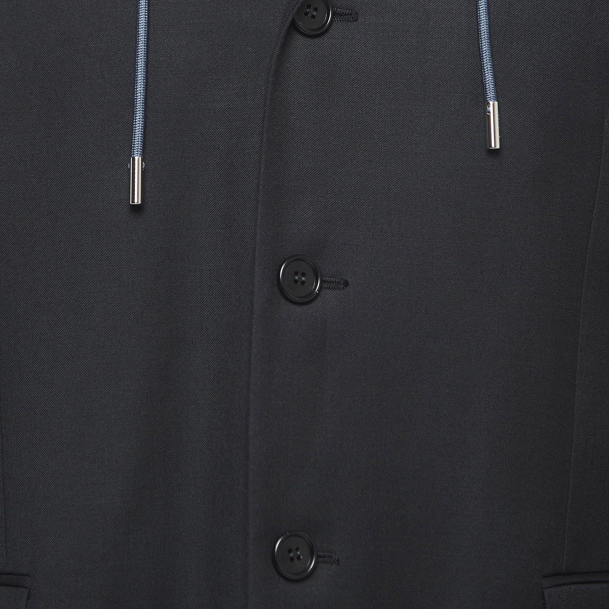 Dior Black Wool Single Breasted Hooded Blazer XL
