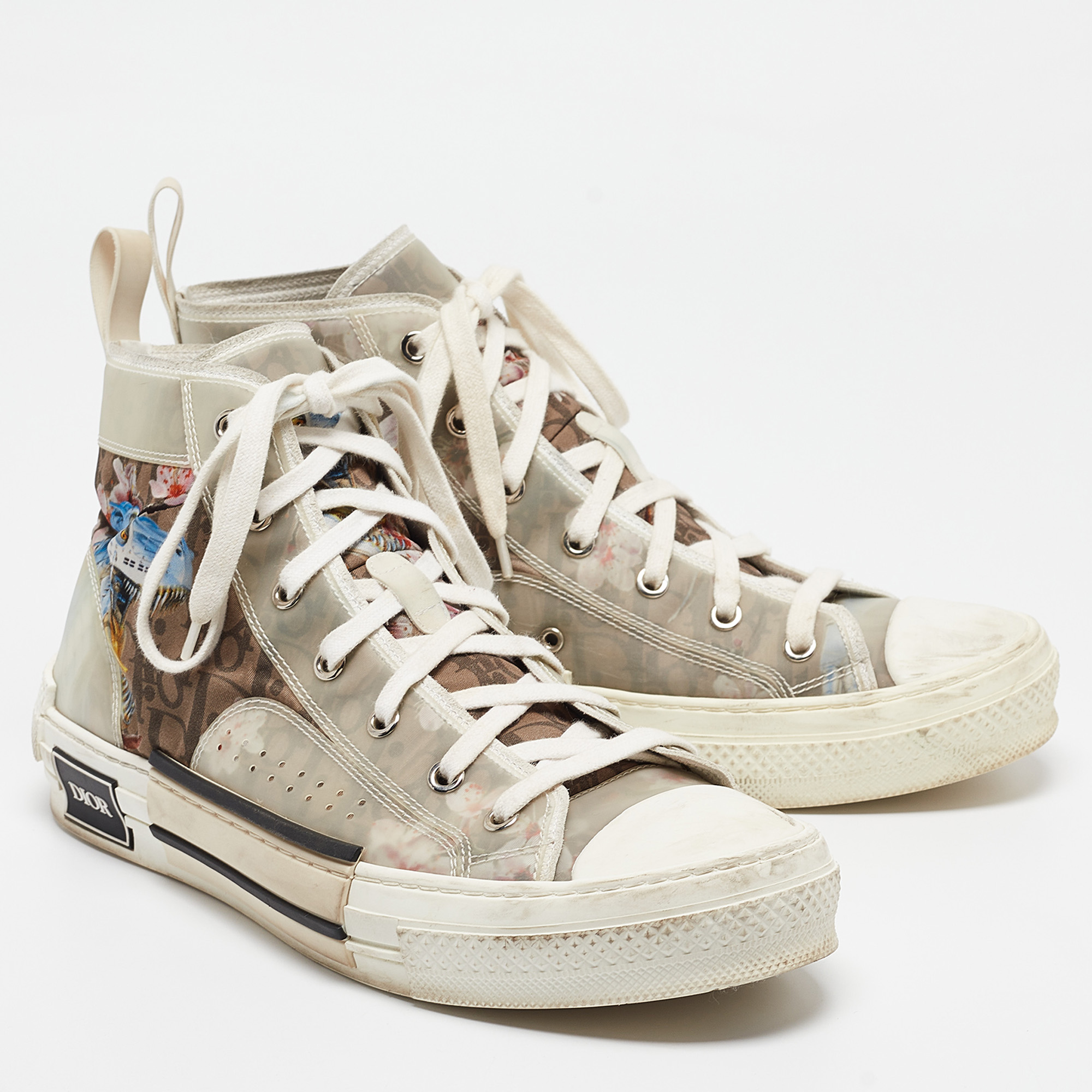 Dior Multicolor PVC And Nylon Flower Print B23 High Top Sneakers Size 41