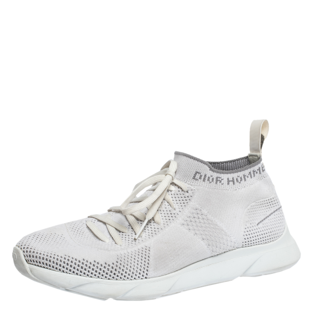 Dior Dior White/Grey Knit B21 Socks Low 
