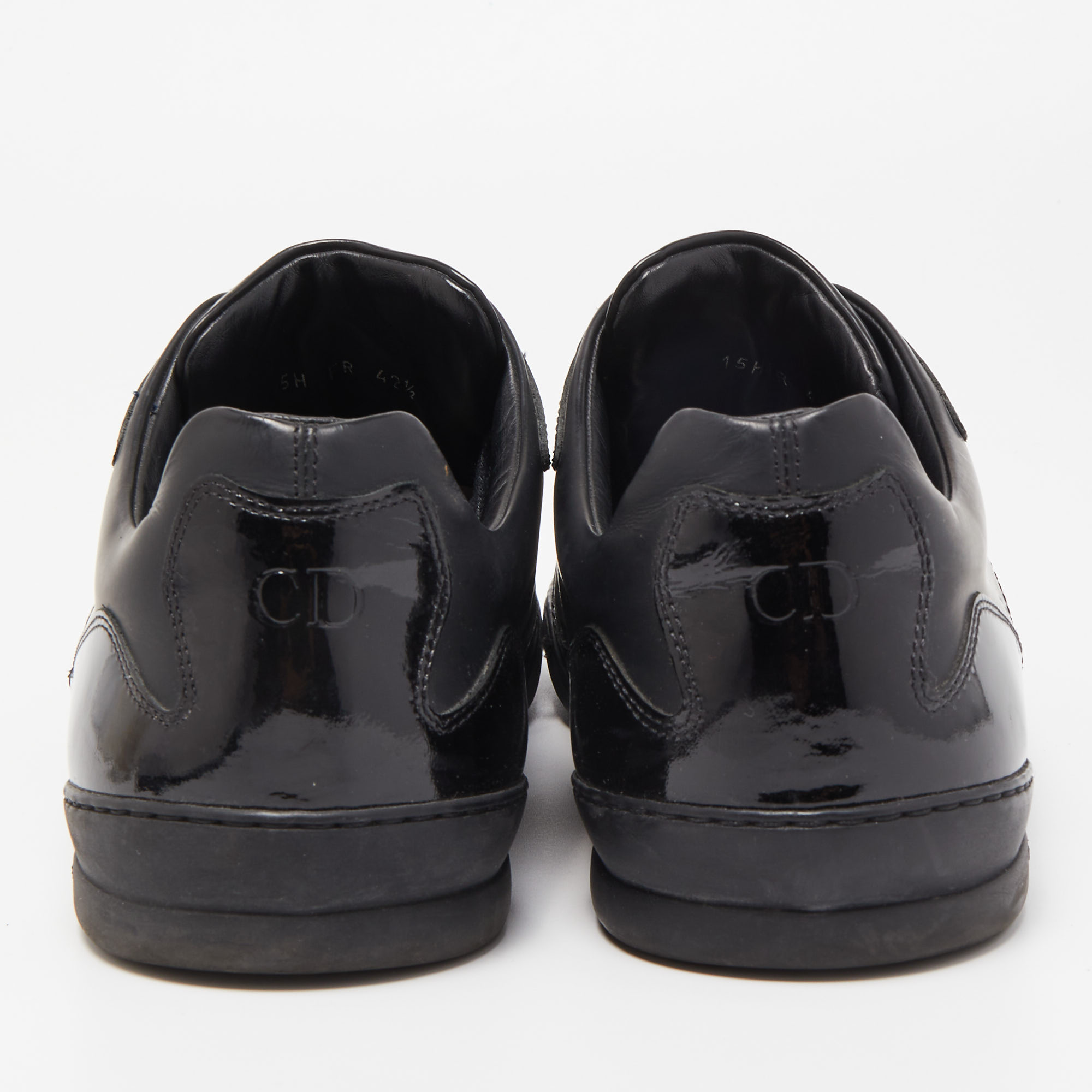 Dior Black Patent And Leather Low Top Sneakers Size 42.5
