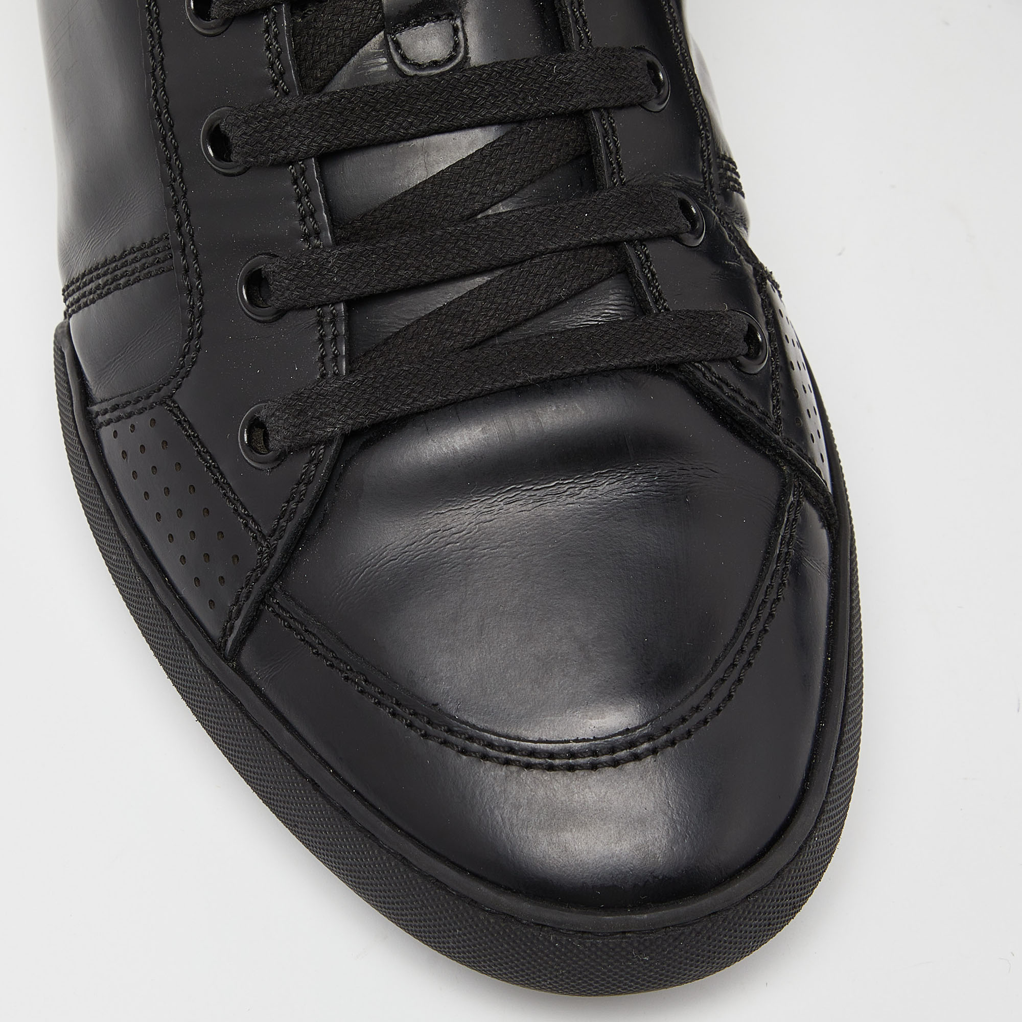Dior Black Leather Homme Low Top Sneakers Size 43