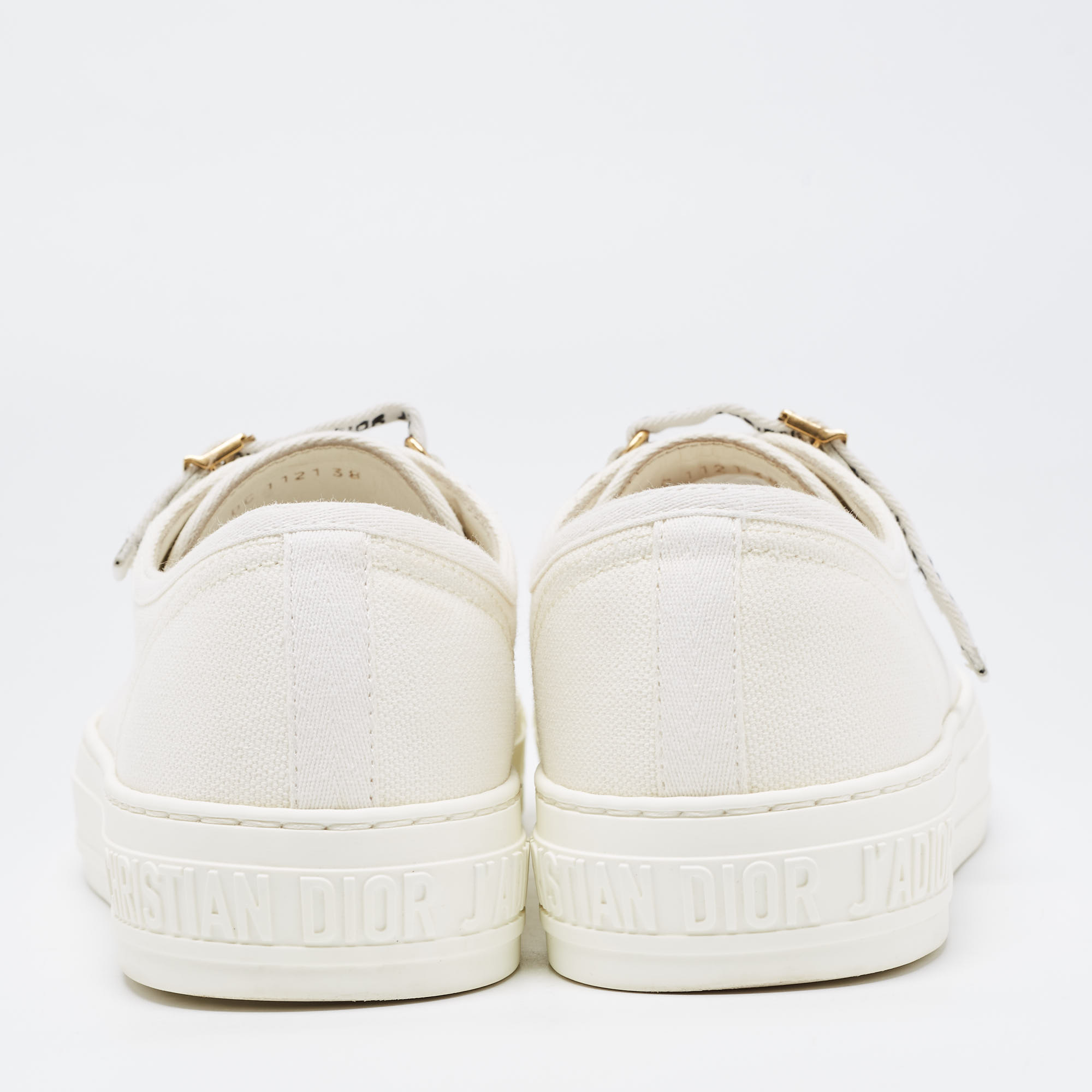 Dior White Canvas Walk'n'Dior Low Top Sneakers Size 38