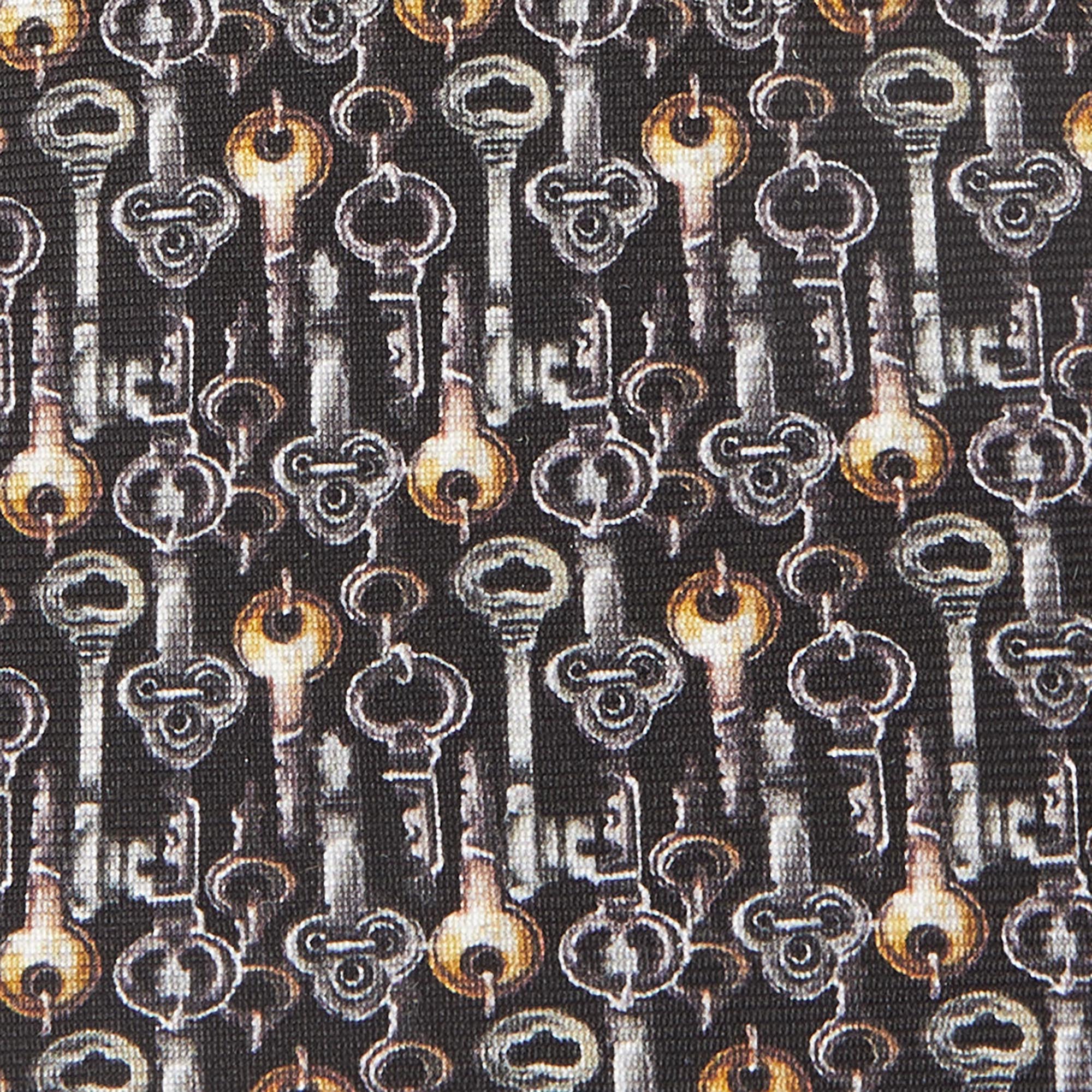 Dolce & Gabbana Black Key Print Silk Classic Tie