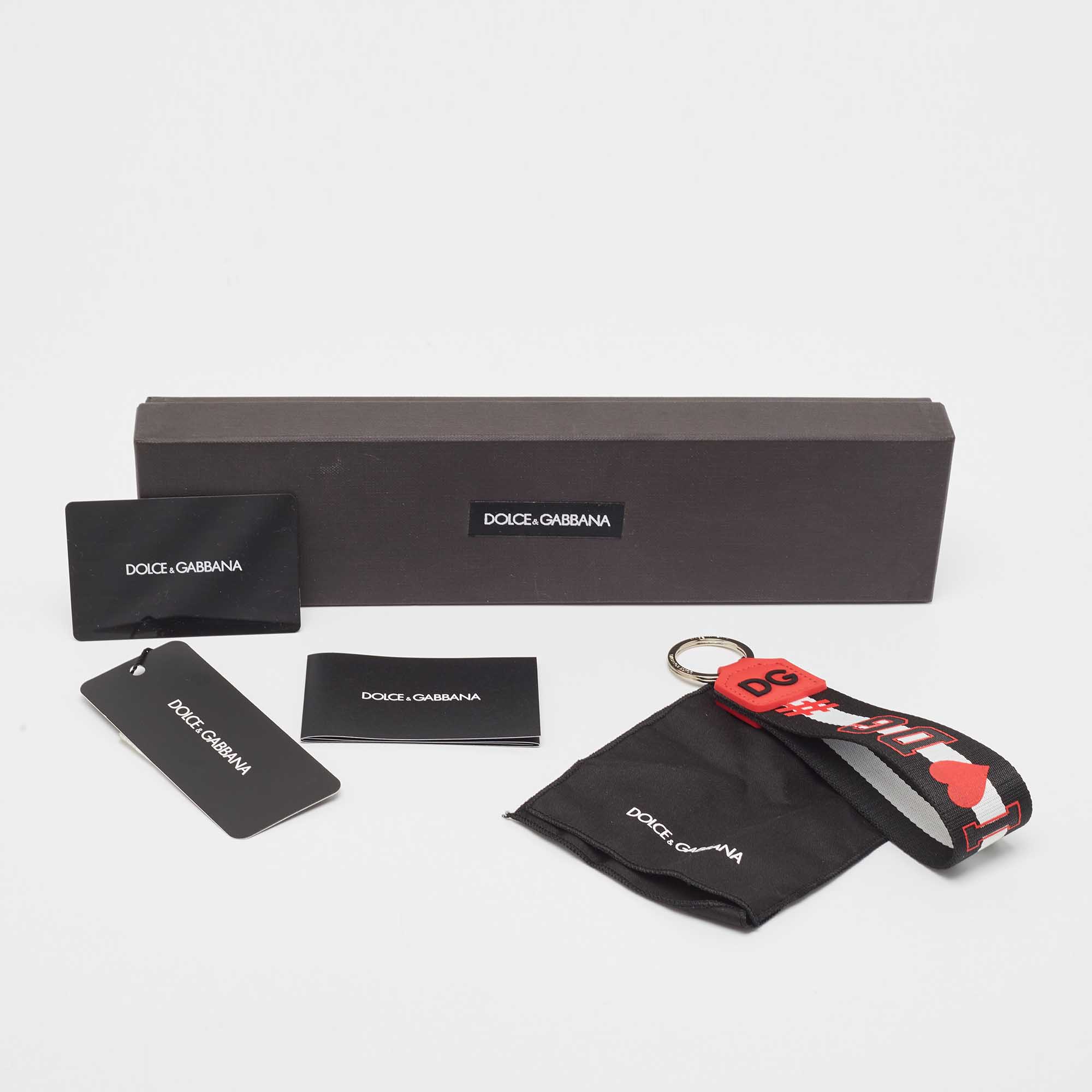 Dolce & Gabbana Black/Red Fabric DG Millennials Key Holder