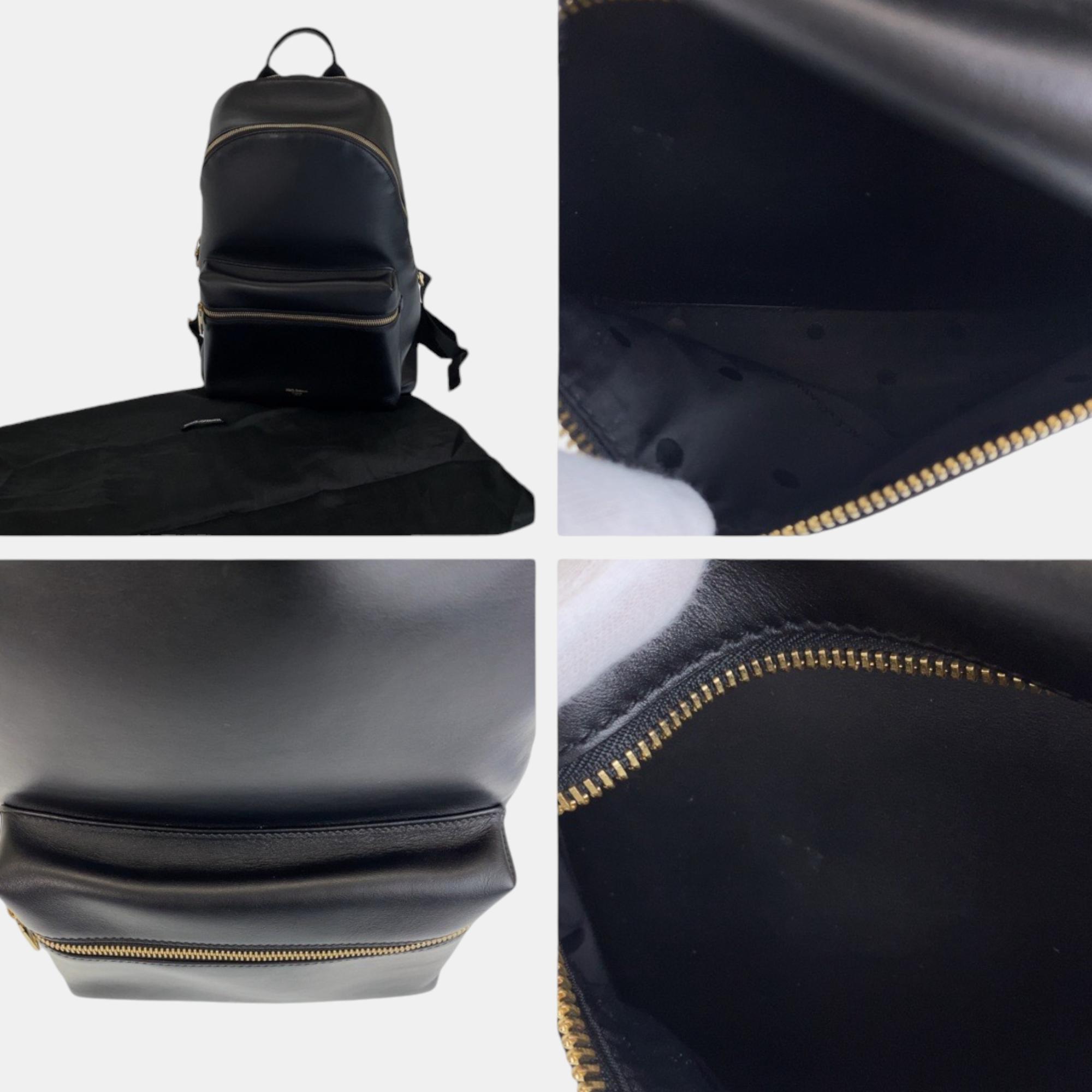 Dolce & Gabbana Black Leather Vulcano Backpack