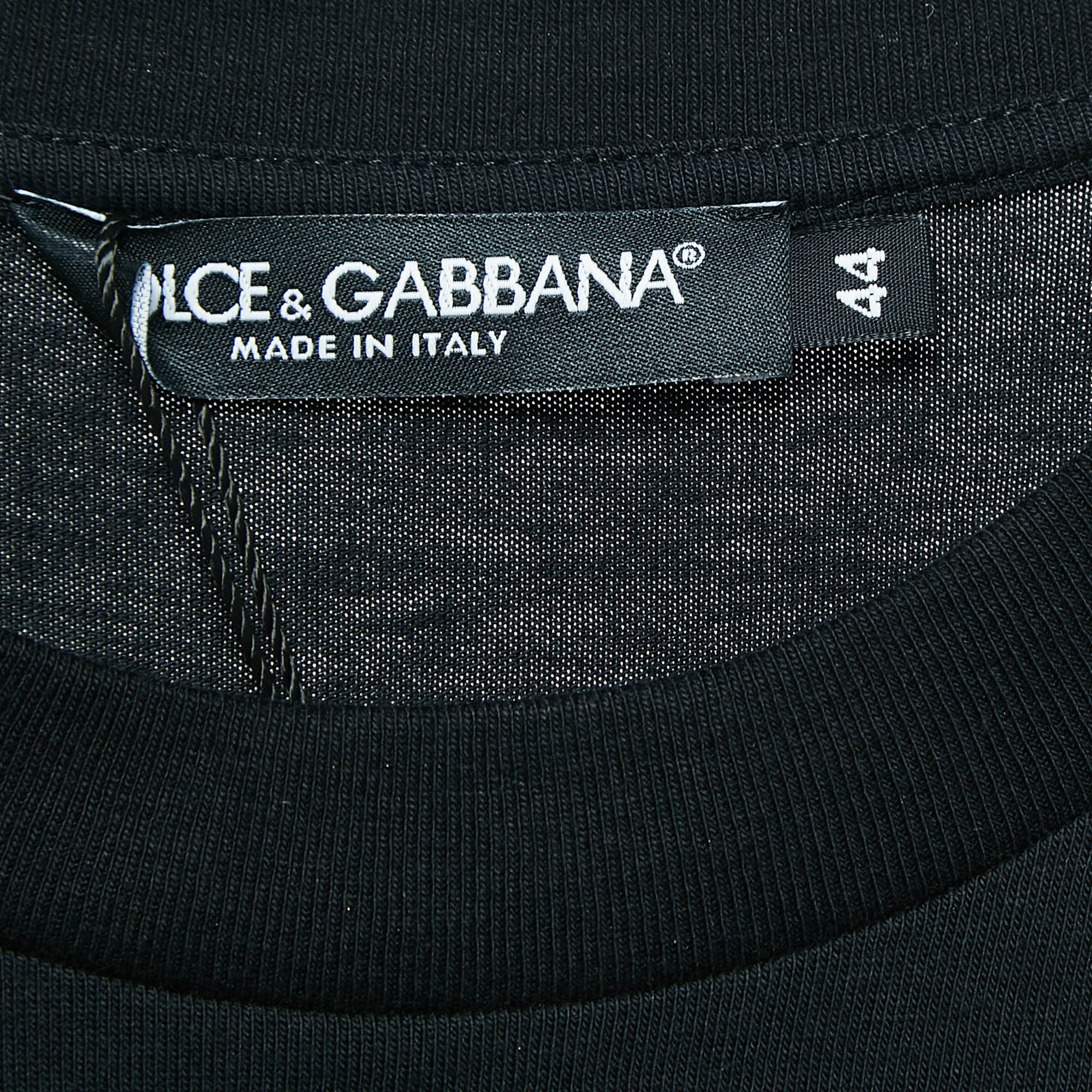 Dolce & Gabbana Black Logo Print Cotton Jersey T-Shirt XS