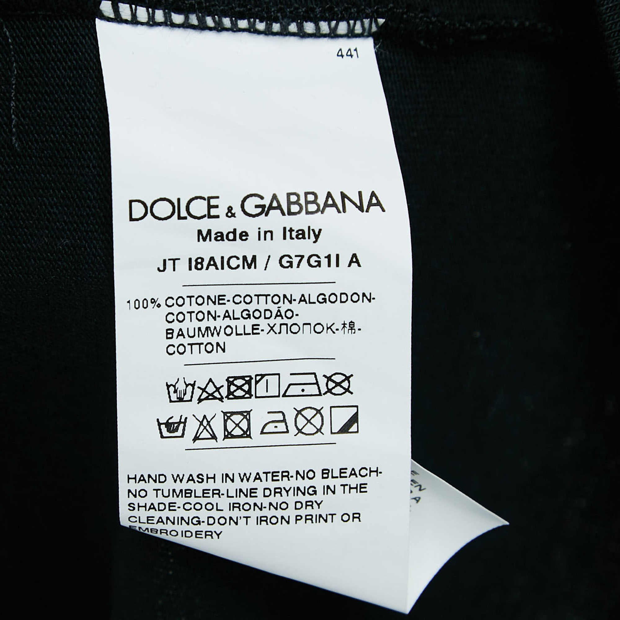 Dolce & Gabbana Black Logo Print Cotton Jersey T-Shirt XS