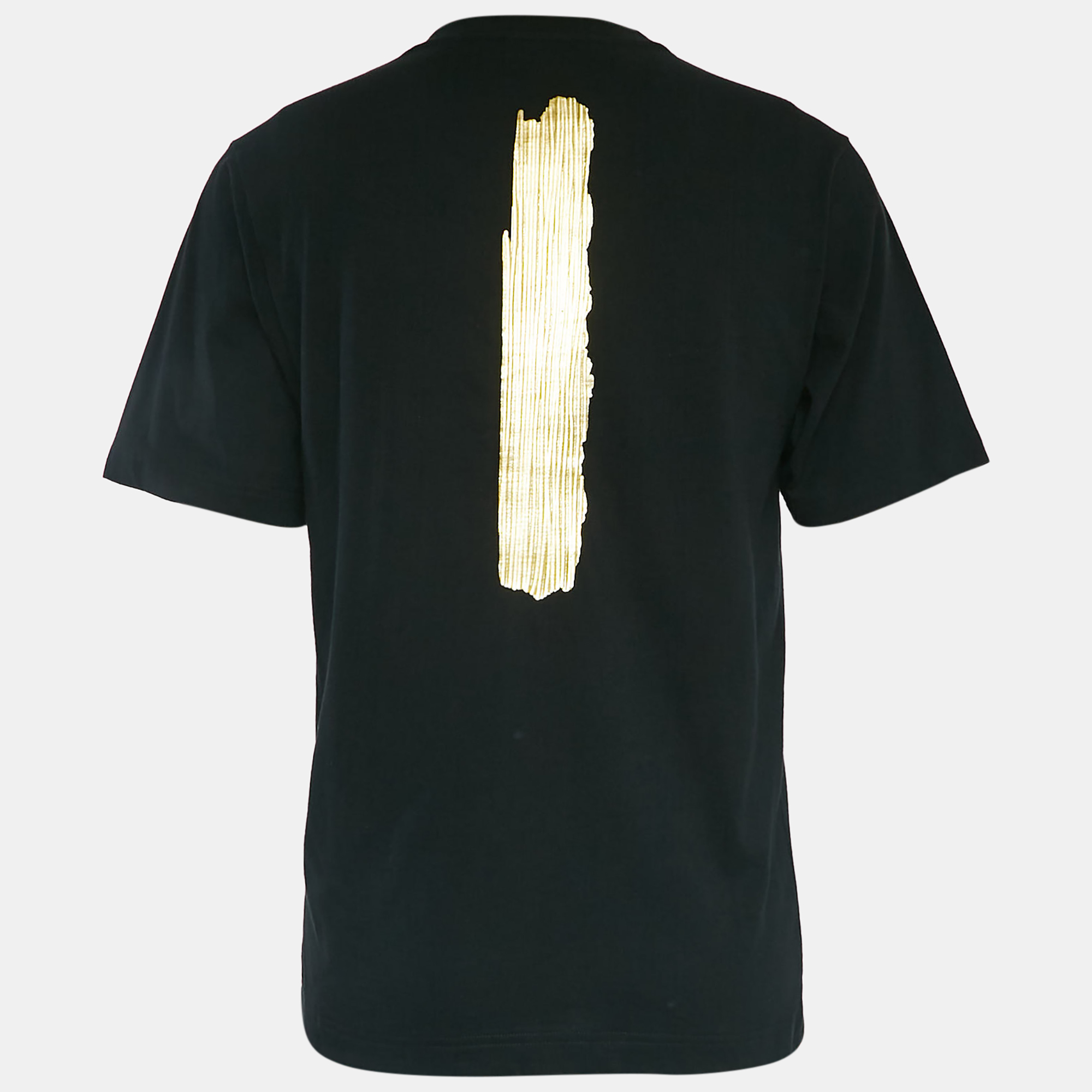 Dolce & Gabbana Black/Gold Logo Print Cotton Jersey T-Shirt M