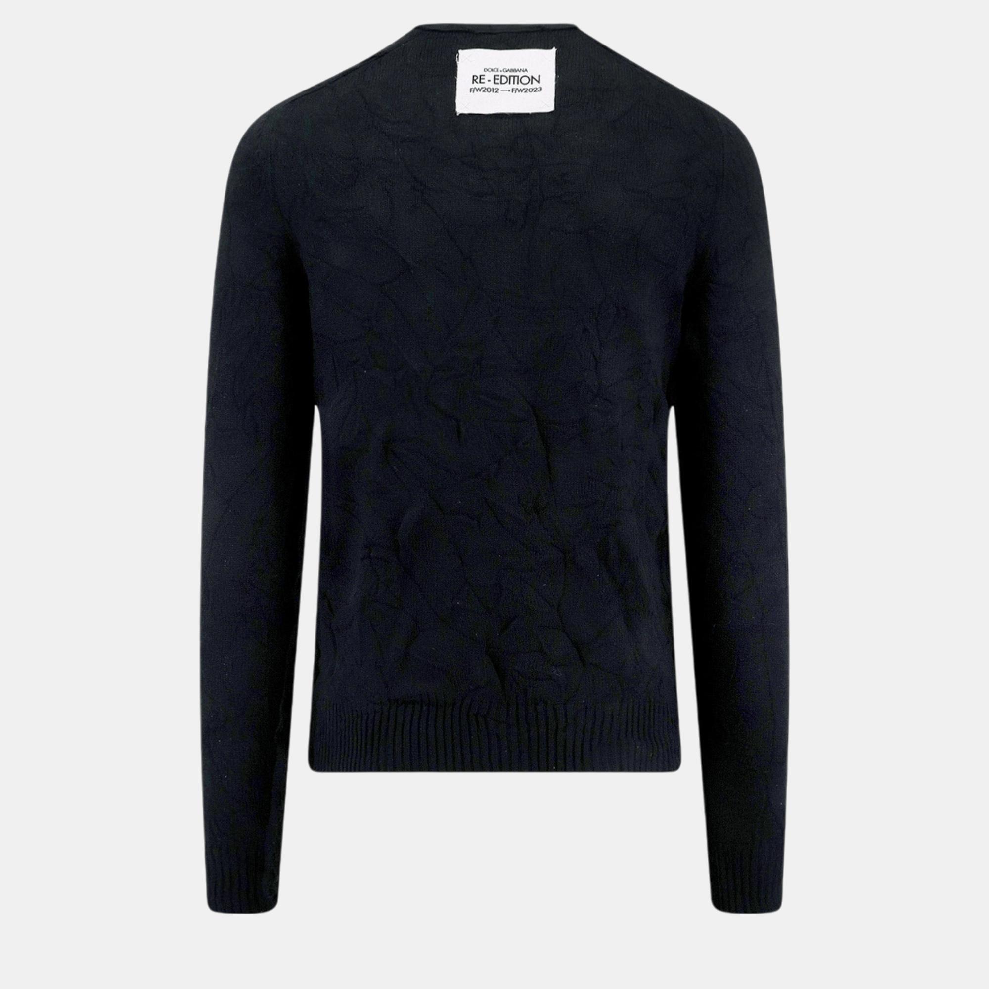 Dolce & Gabbana Black Wool Sweater M