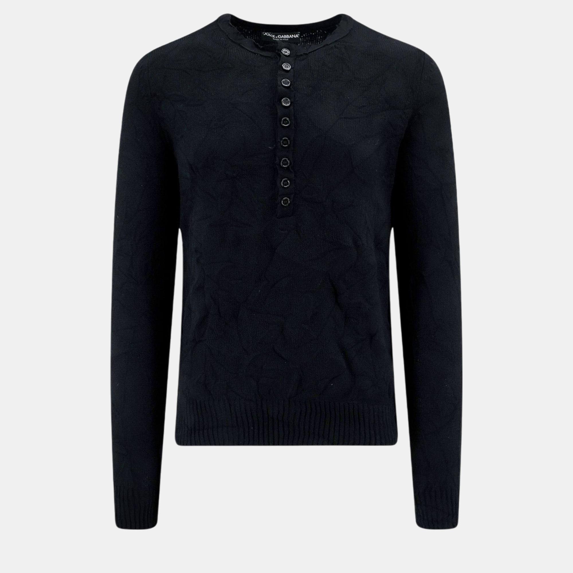 Dolce & Gabbana Black Wool Sweater M