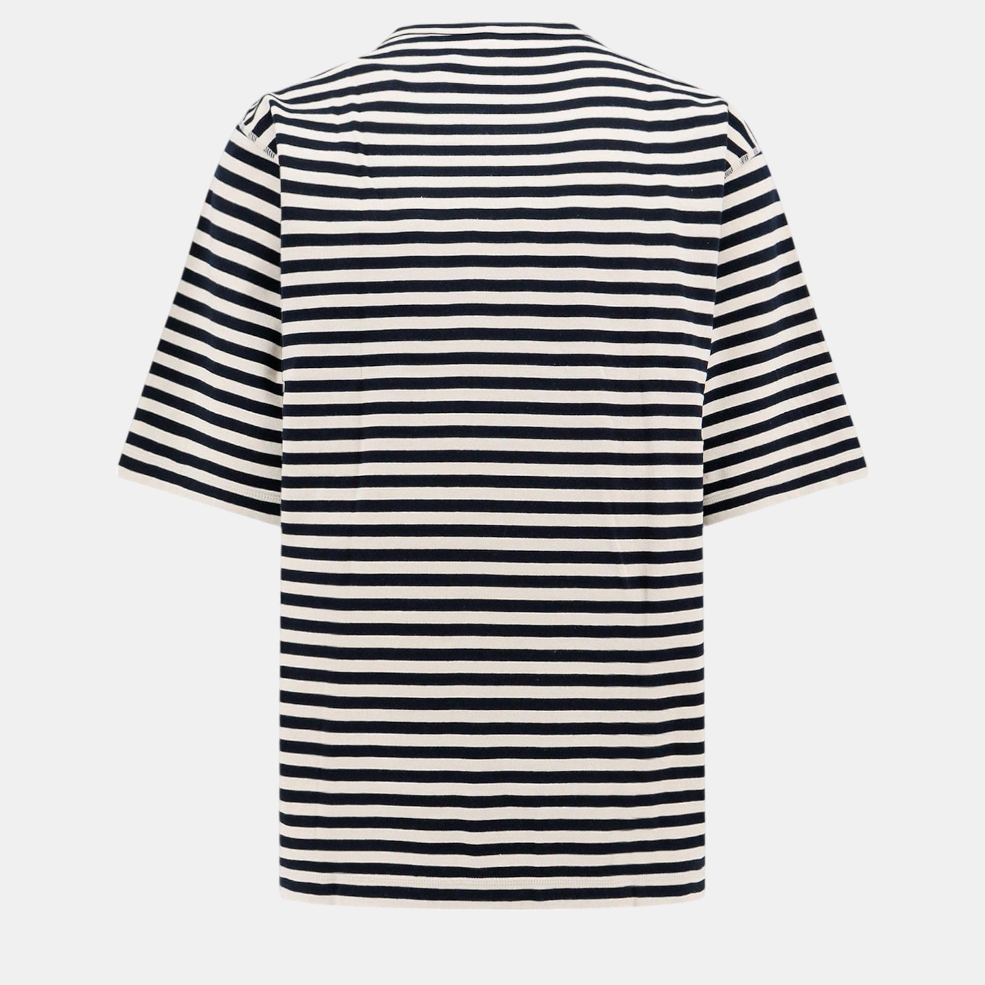 Dolce & Gabbana Black Striped Cotton T-Shirt S