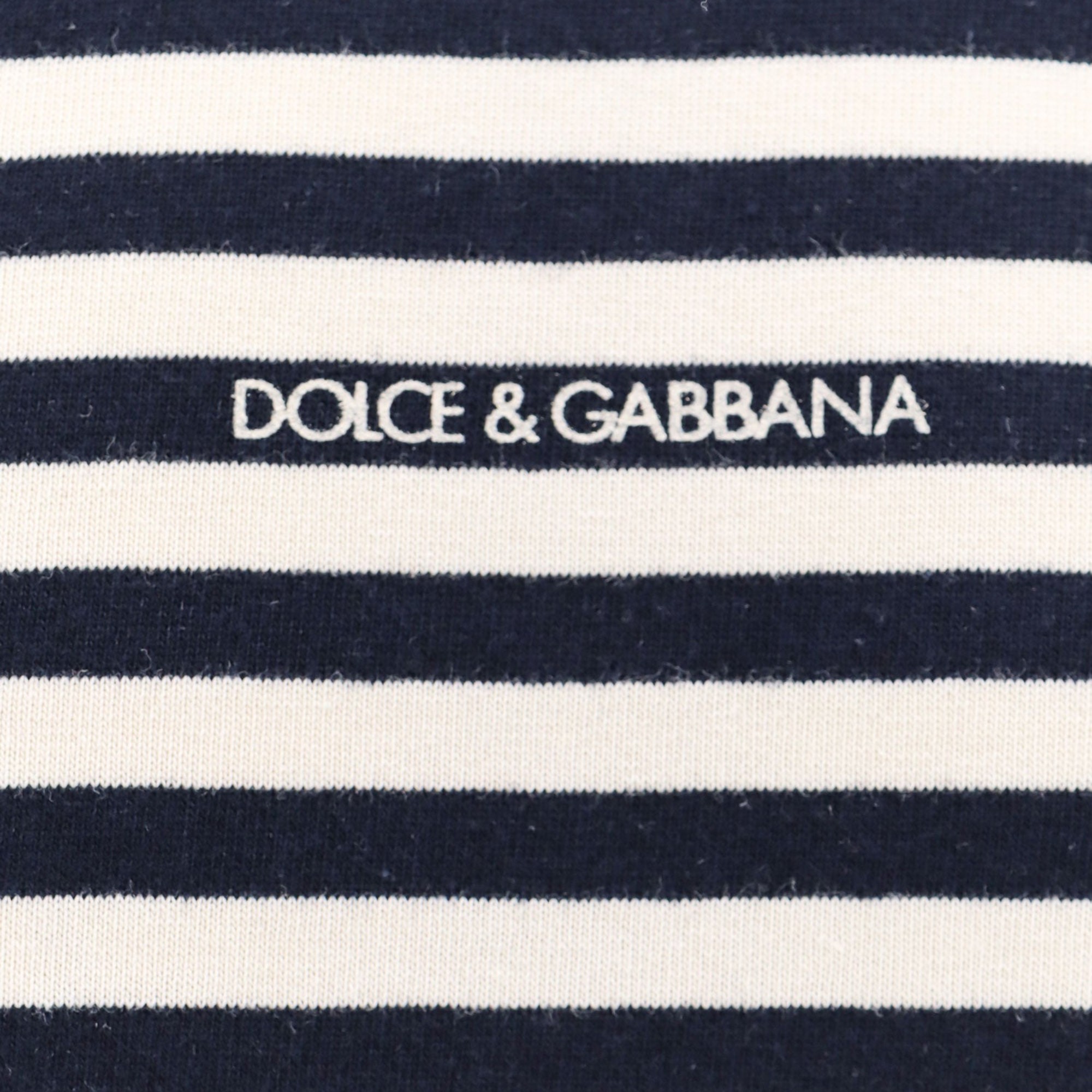 Dolce & Gabbana Black Striped Cotton T-Shirt S