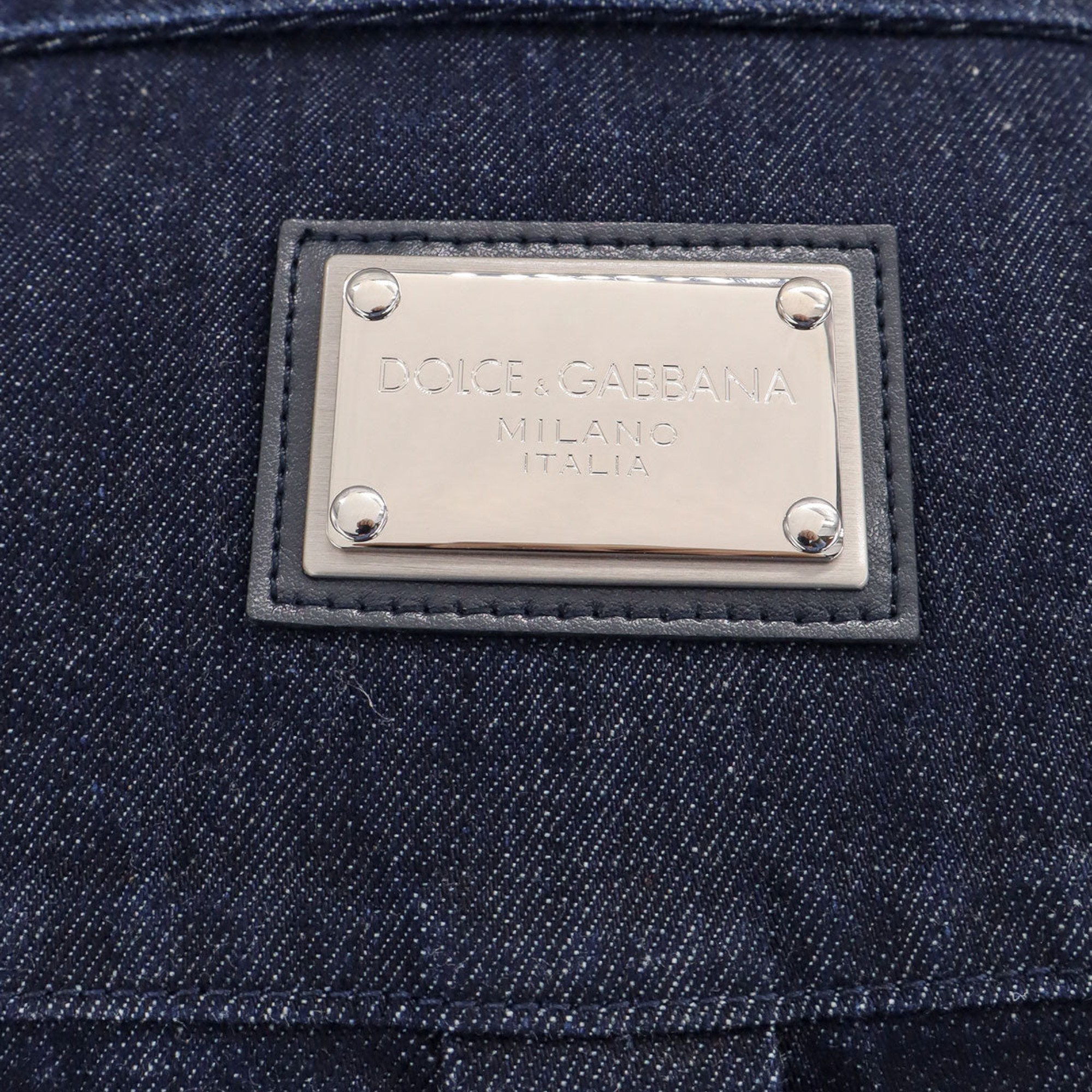 Dolce & Gabbana Blue Denim Logoed Label Shirt