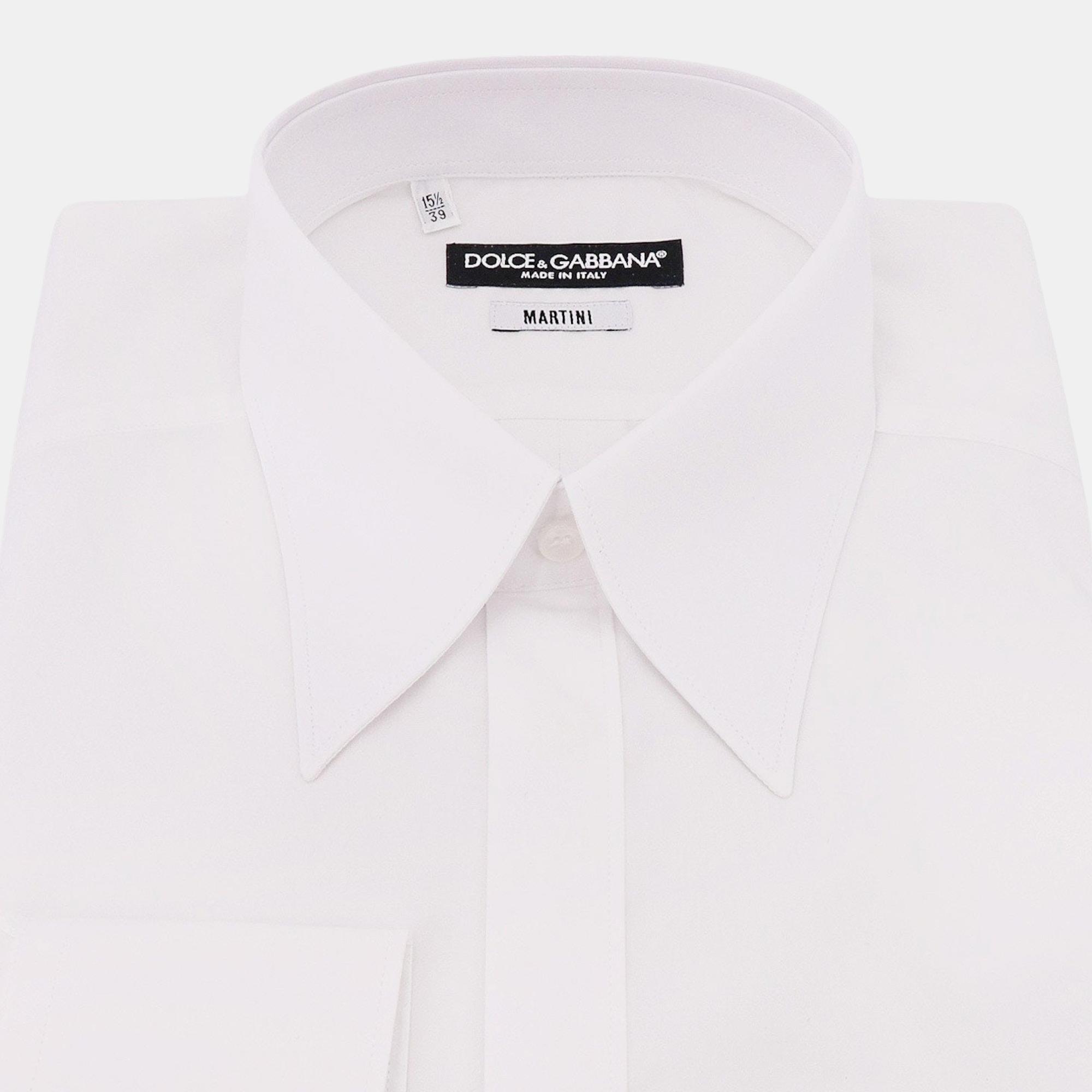 Dolce & Gabbana White Cotton Shirt IT 48