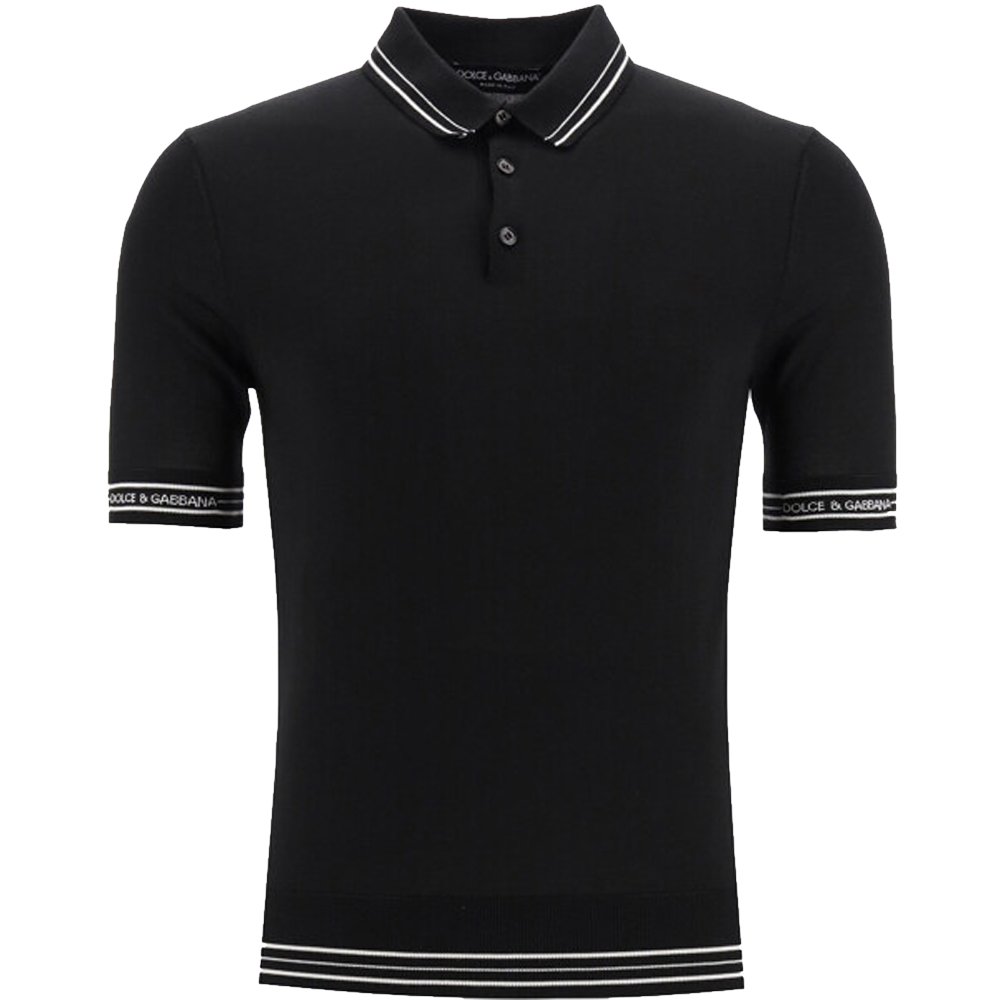 Dolce & Gabbana Black Silk Polo Shirt Size EU 46
