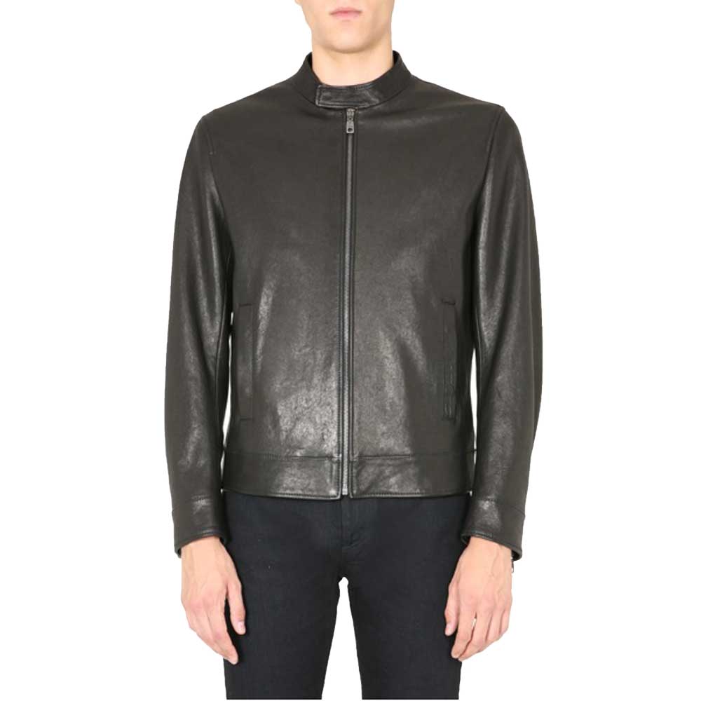 Dolce & Gabbana Black Leather zipped Jacket EU 50