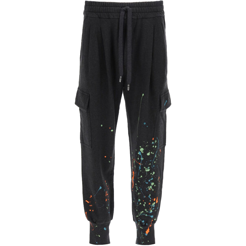 Dolce & Gabbana Black Dripping Color Effect Jogging Pants Size EU 48