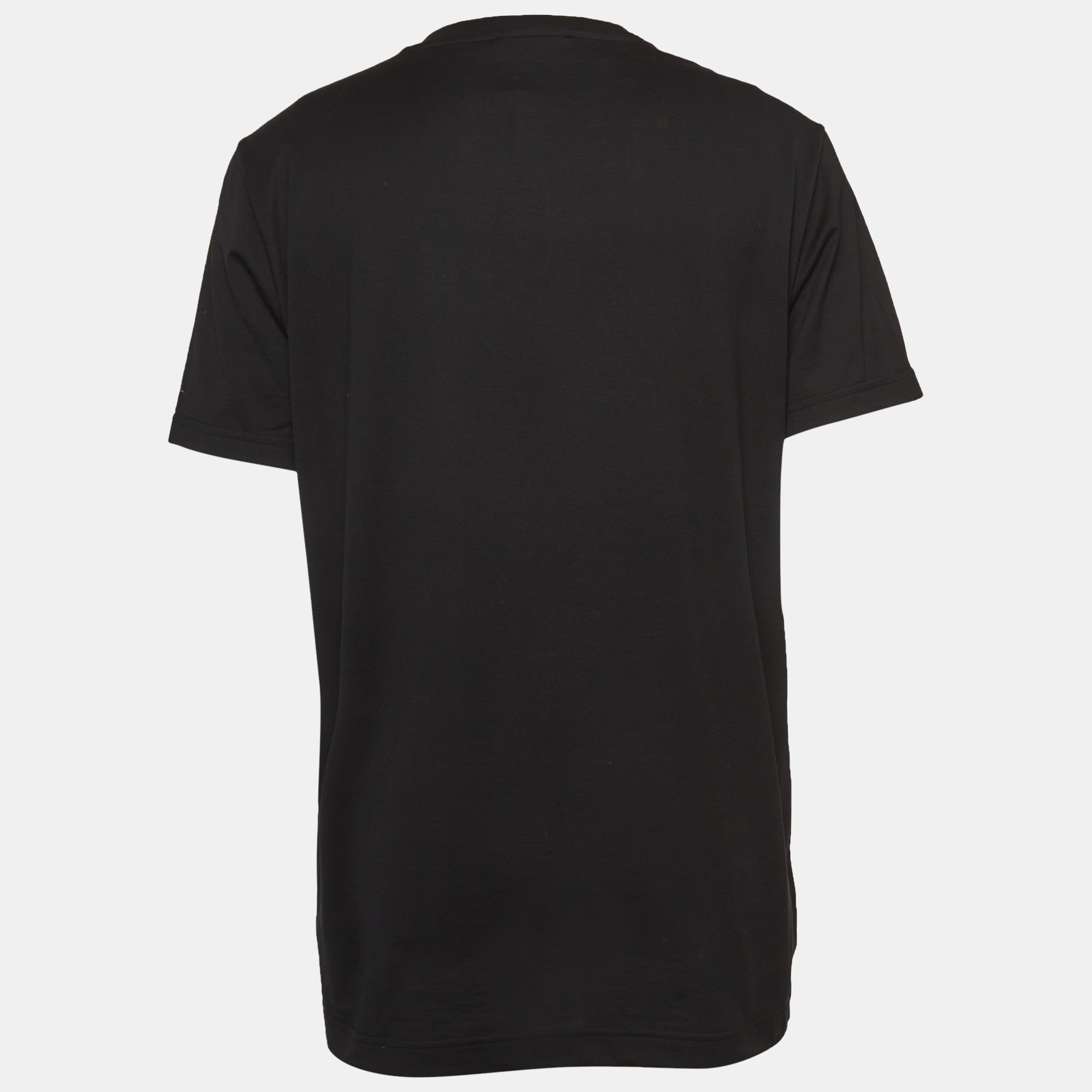 

Dolce & Gabbana Black DG Embroidered Cotton Crew Neck T-Shirt