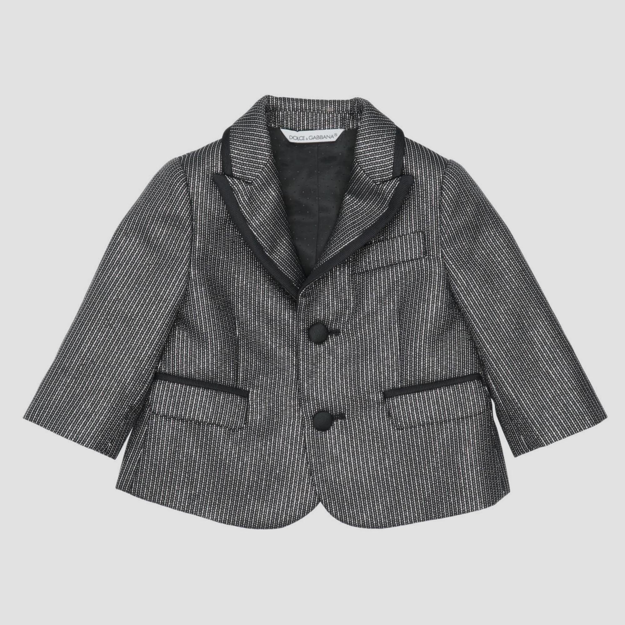 Dolce & gabbana black lurex wool blend blazer size 6-9m
