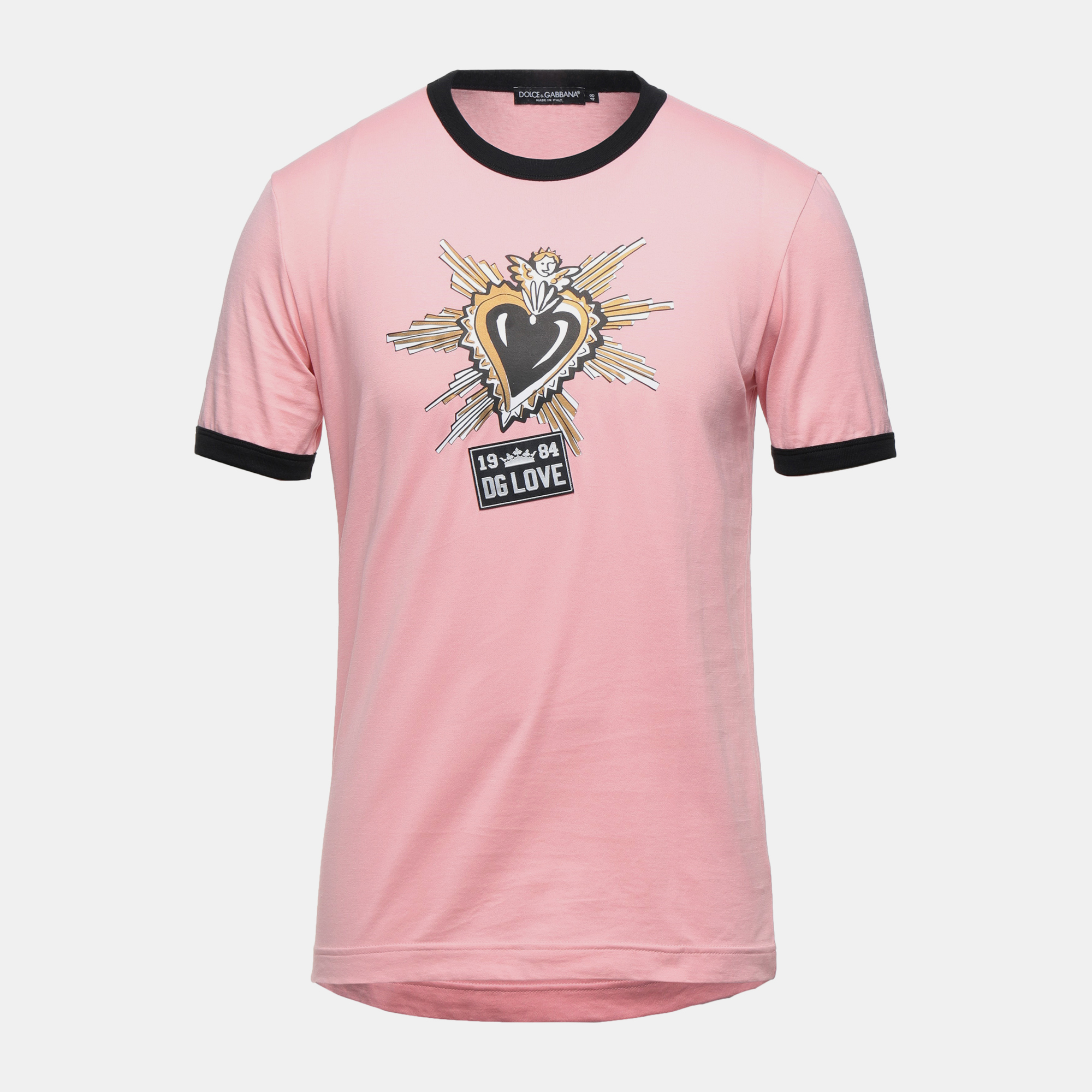 Dolce & gabbana pink/black jersey t-shirt size 58