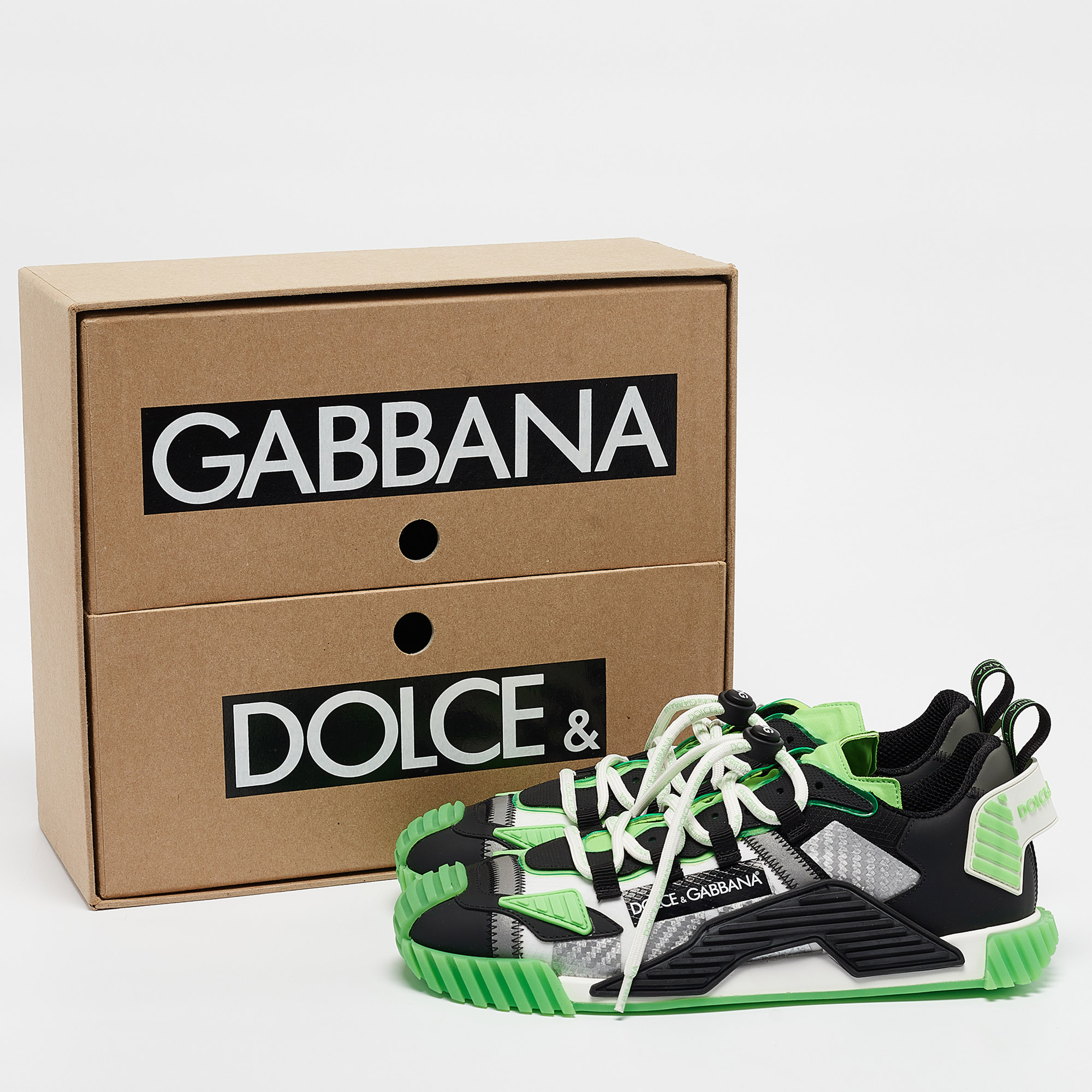 Dolce & Gabbana Multicolor Leather And Neoprene Ns1 Sneakers Size 41