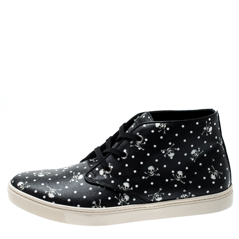 Dolce & Gabbana Black Skull and Cross Bone Print Canvas High Top Sneakers Size
Dolce & Gabbana Black Skull and Cross Bone Print Canvas High Top Sneakers Size