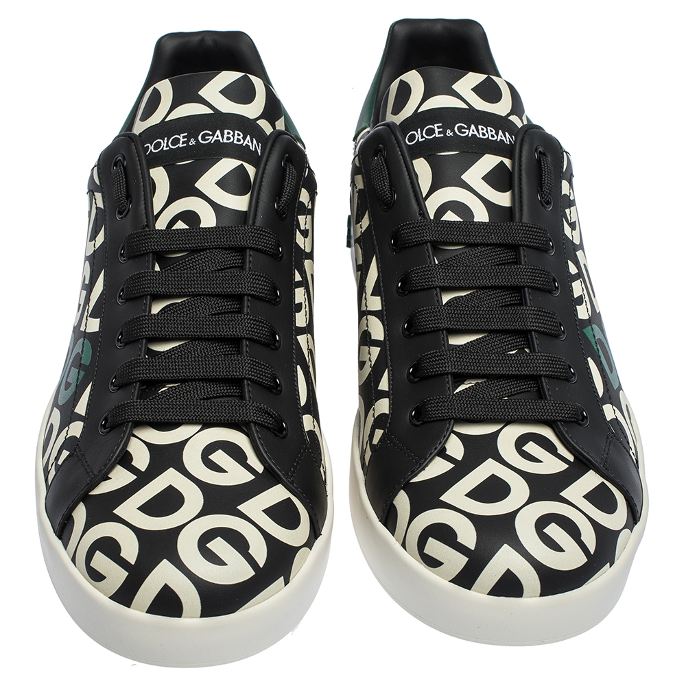 

Dolce & Gabbana Multicolor DG Mania Print Leather Low-Top Sneakers Size
