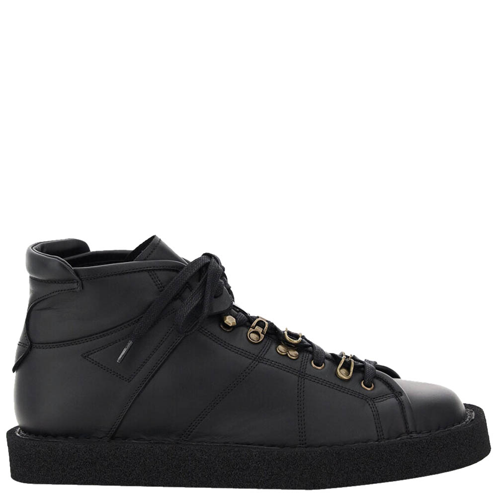 Dolce & Gabbana Black Leather Modigliani Lace-Up Shoes Size EU 43