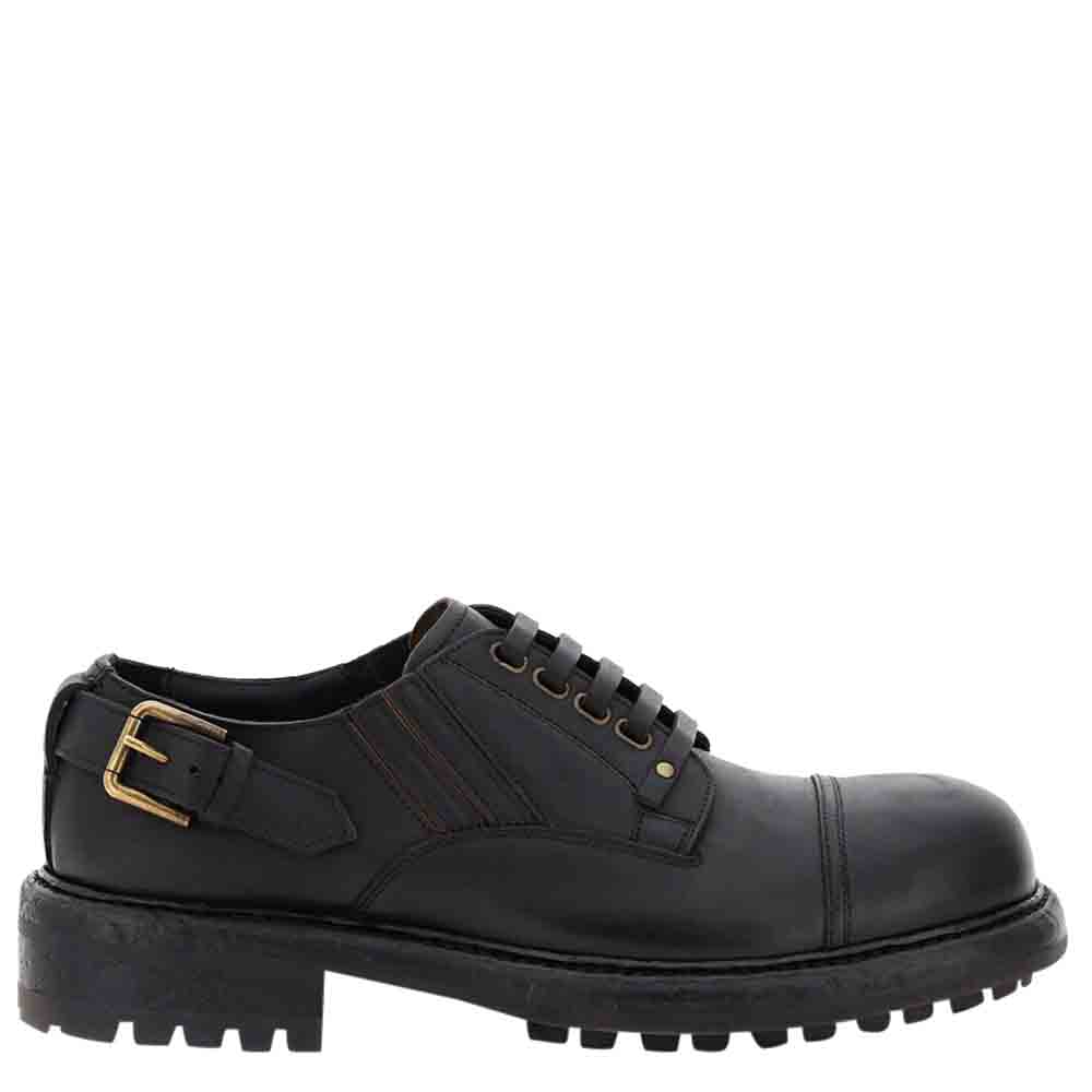 Dolce & Gabbana Black Cowhide Slip-On Shoes Size IT 42