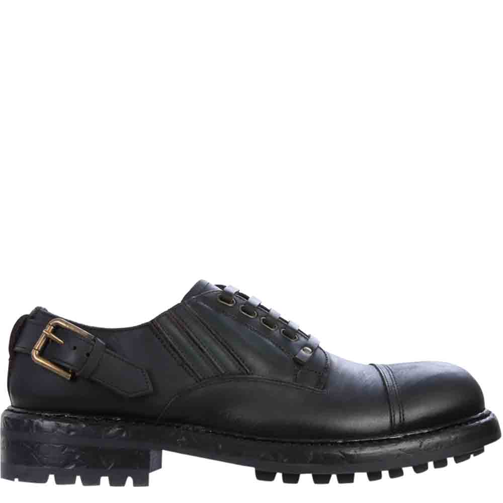 Dolce & Gabbana Black Cowhide slip-on derby shoes Size EU 40