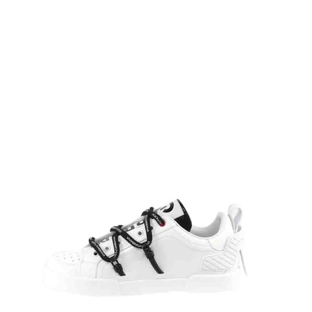 Dolce & Gabbana White Portofino Patent Leather Sneakers Size EU 39.5