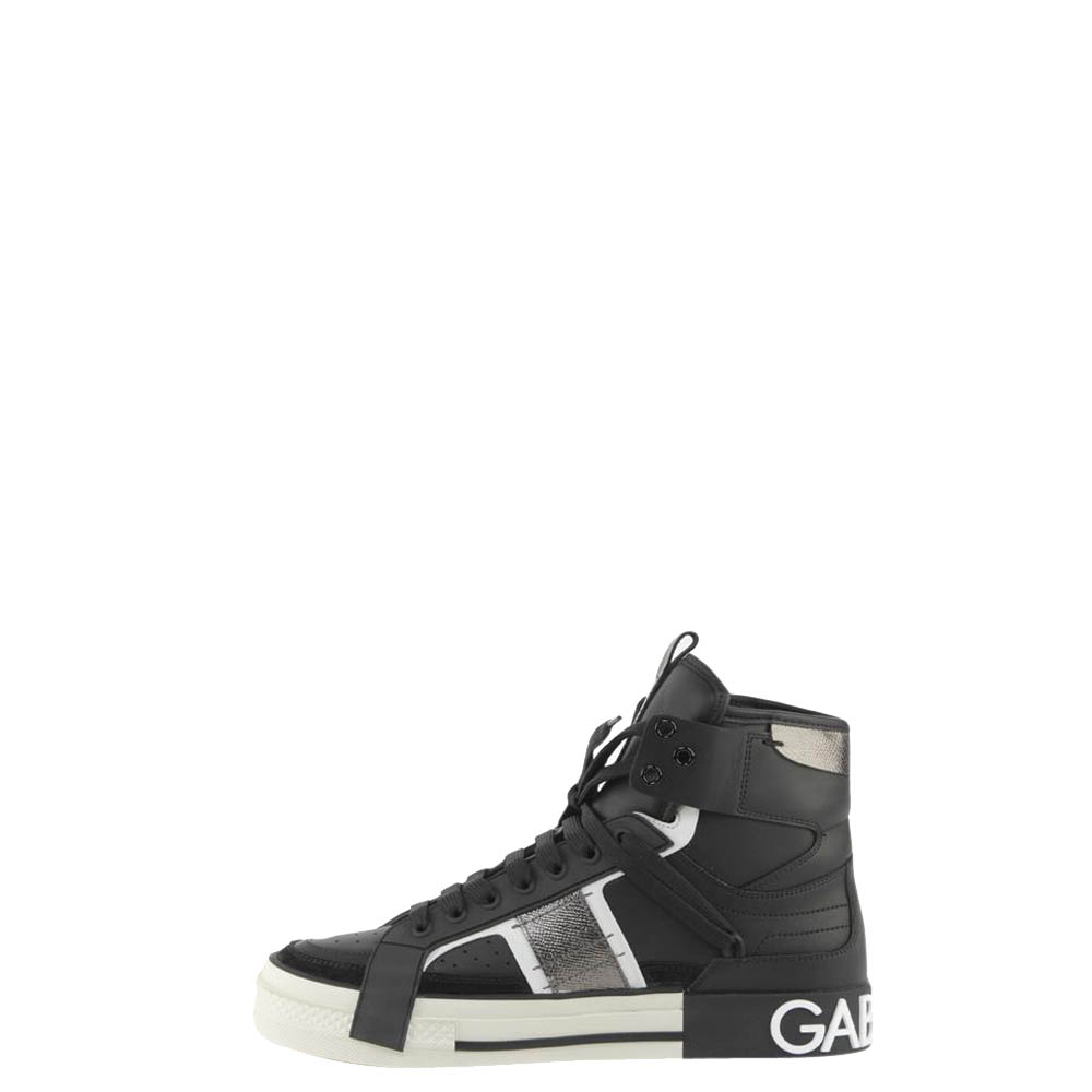 Dolce & Gabbana Black 2Zero Custom High-Top Sneakers Size EU 42