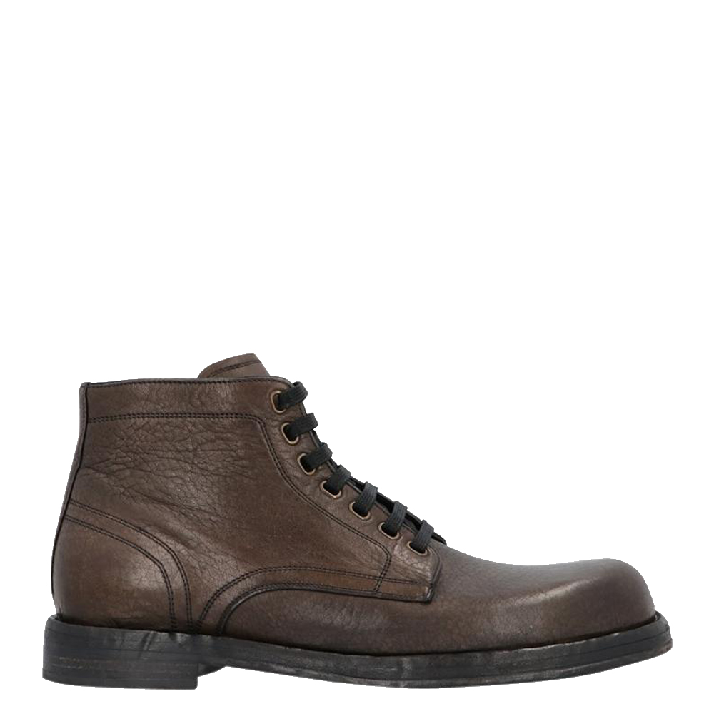 Dolce & Gabbana Dark Brown Horsehide Boots Size 45