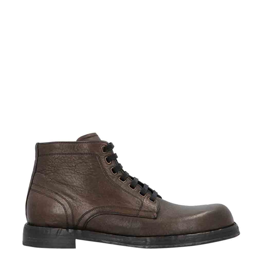 Dolce & Gabbana Dark Brown Horsehide Boots Size EU 41.5