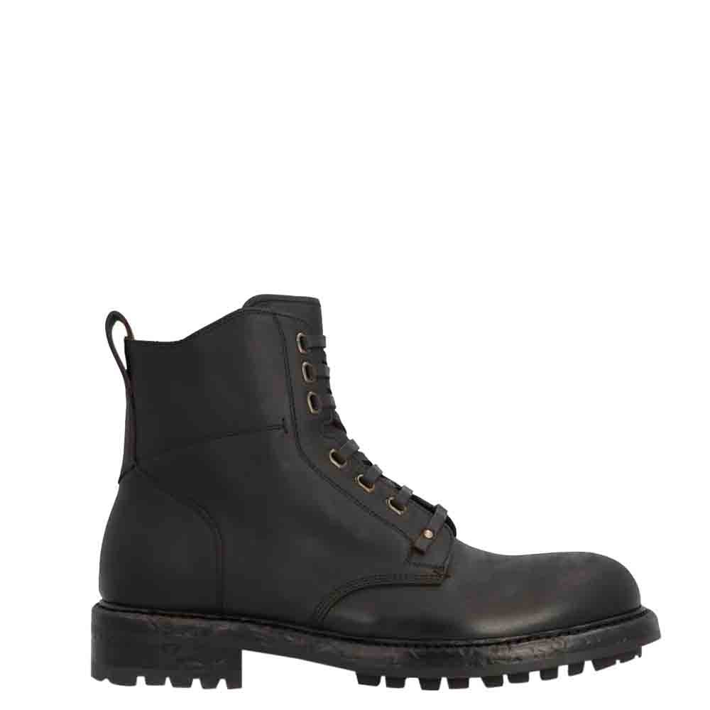 Dolce & Gabbana Black Leather Bernini Boots Size EU 42.5