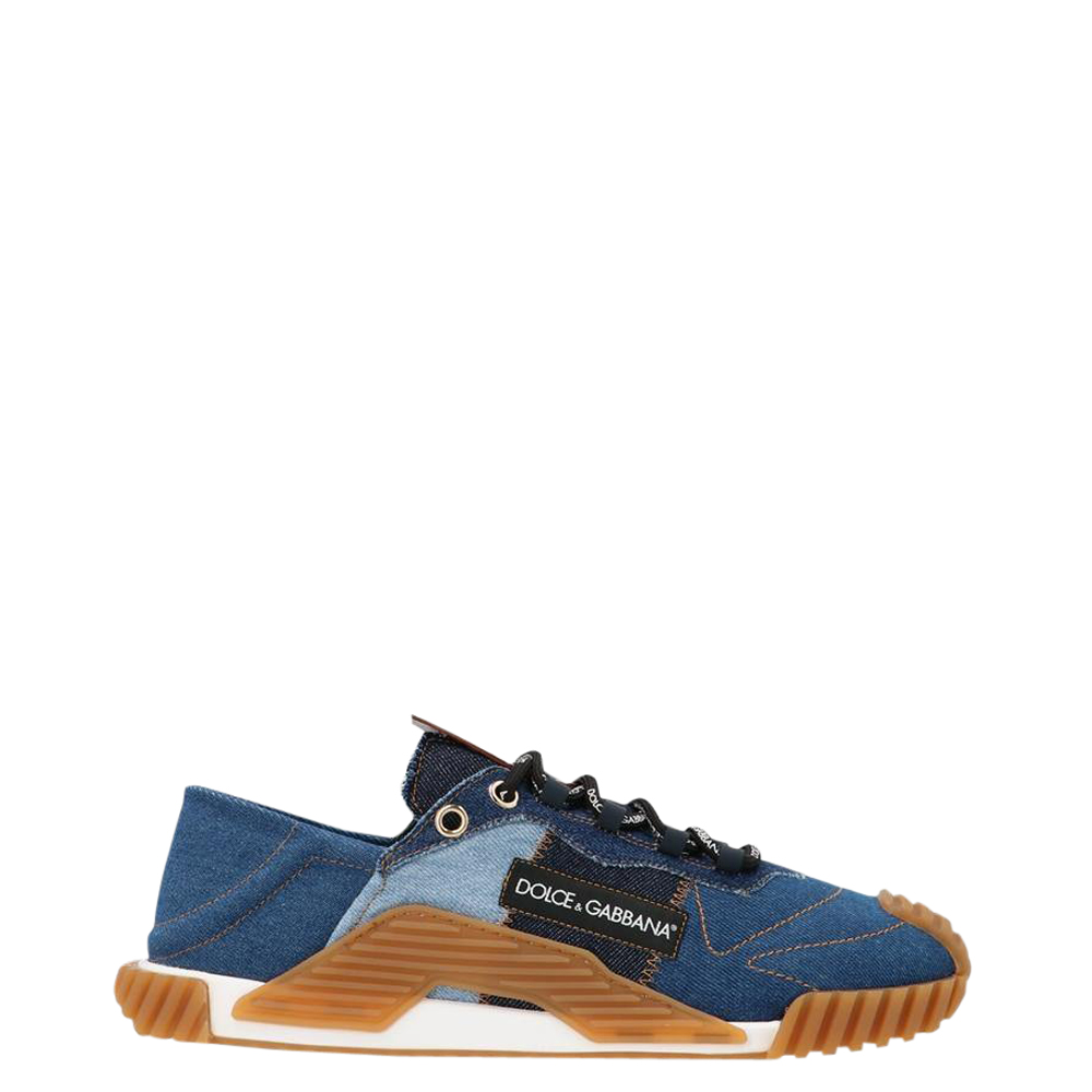 Dolce & Gabbana Blue NS1 Denim Patchwork Sneakers Size EU 42
