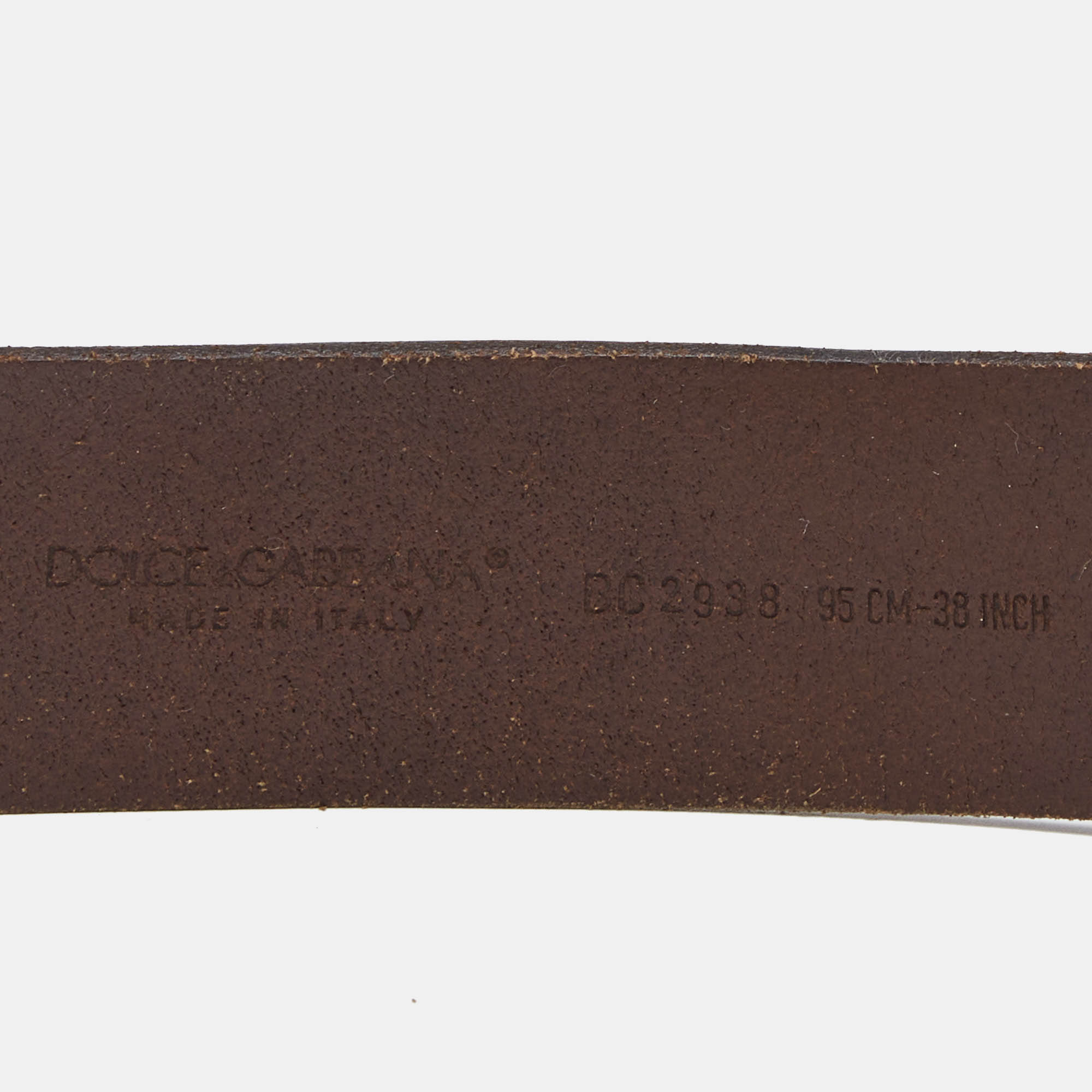 Dolce & Gabbana Dark Brown Leather Oval Logo Buckle Belt 95CM