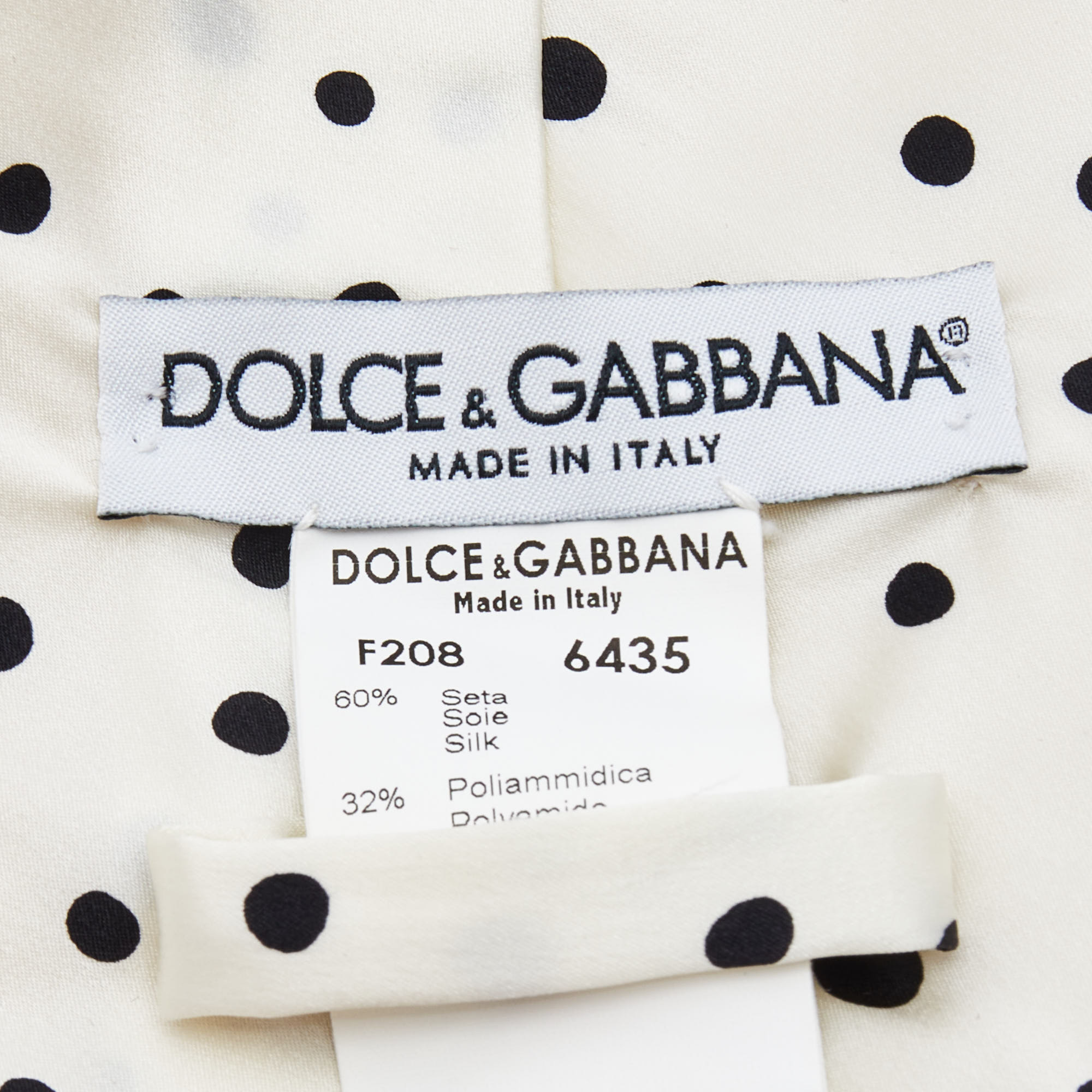 Dolce & Gabbana White Dot Printed Silk Satin Tie