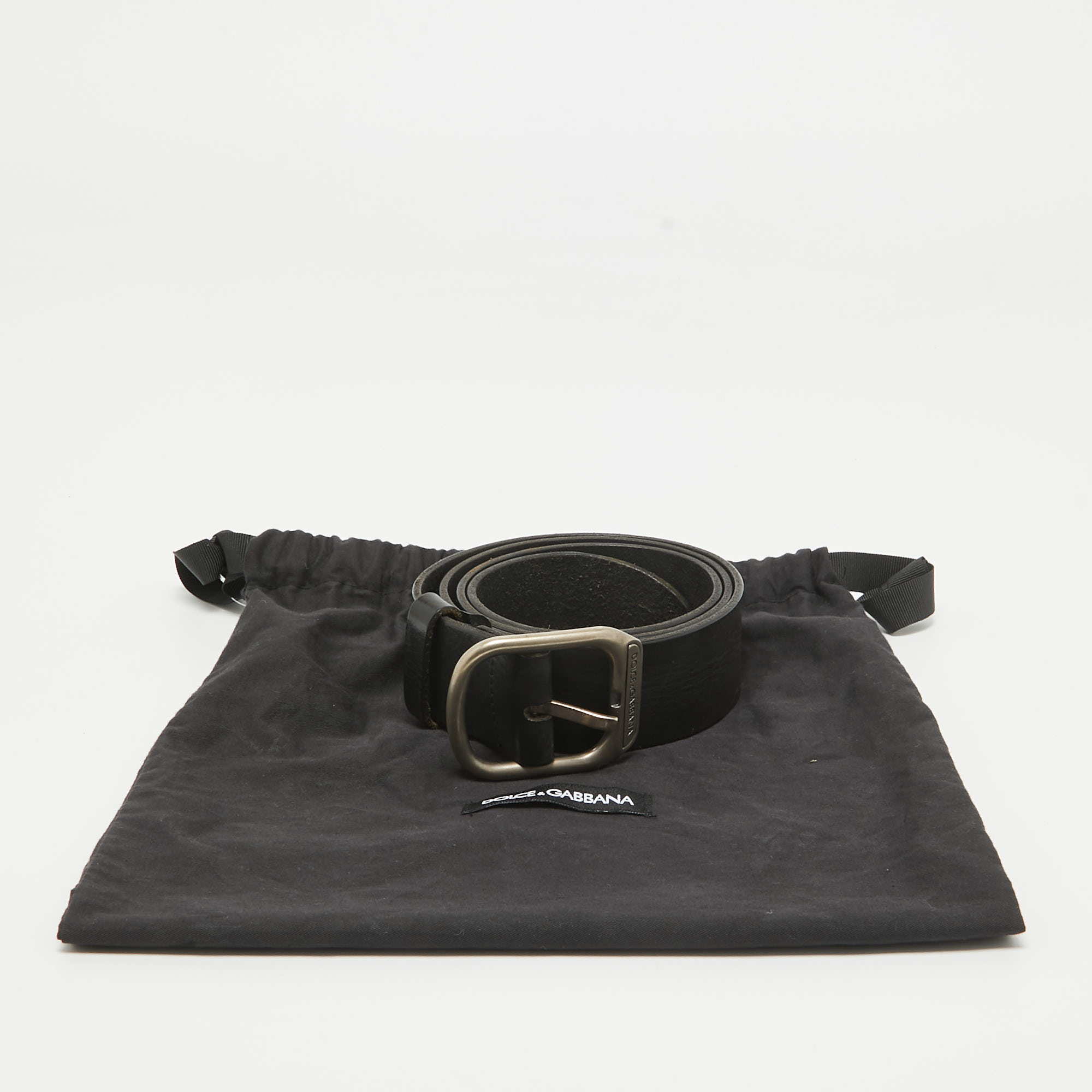 Dolce & Gabbana Black Leather Belt 100CM