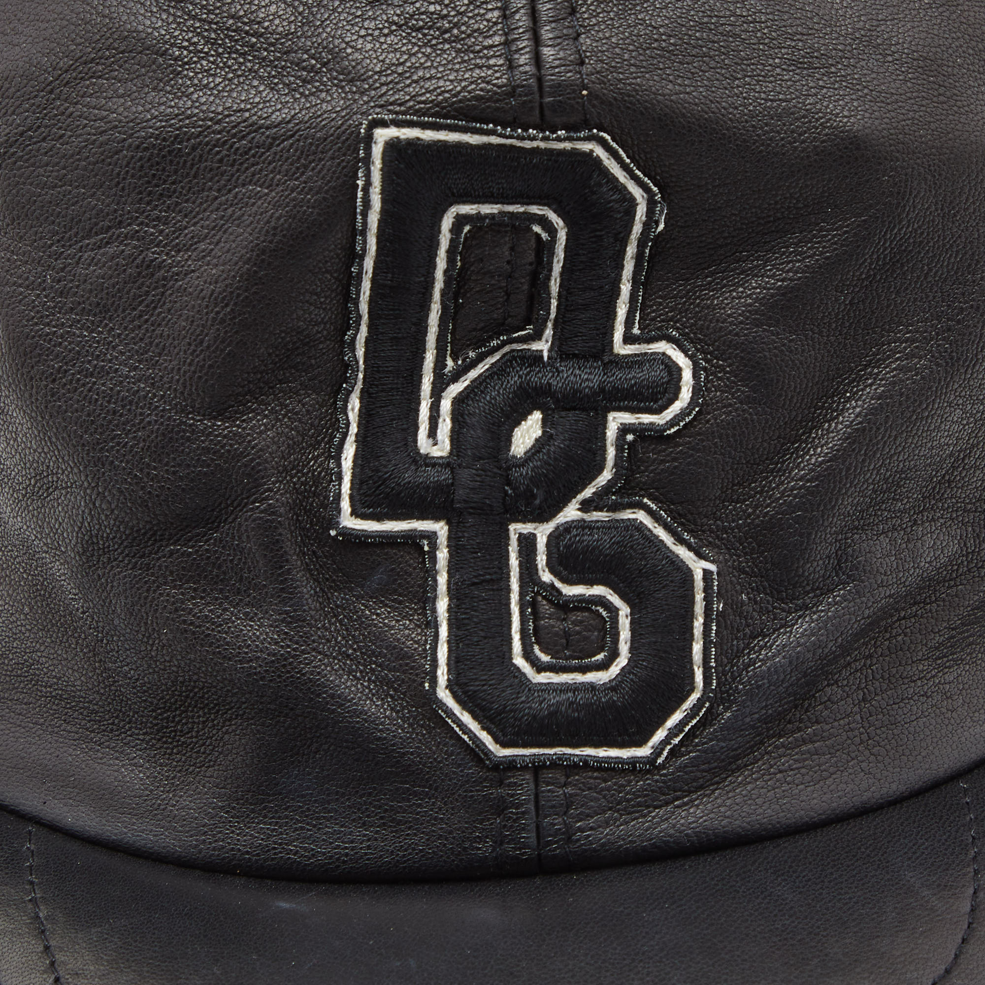 Dolce & Gabbana Black Leather And Python Baseball Cap Size 58