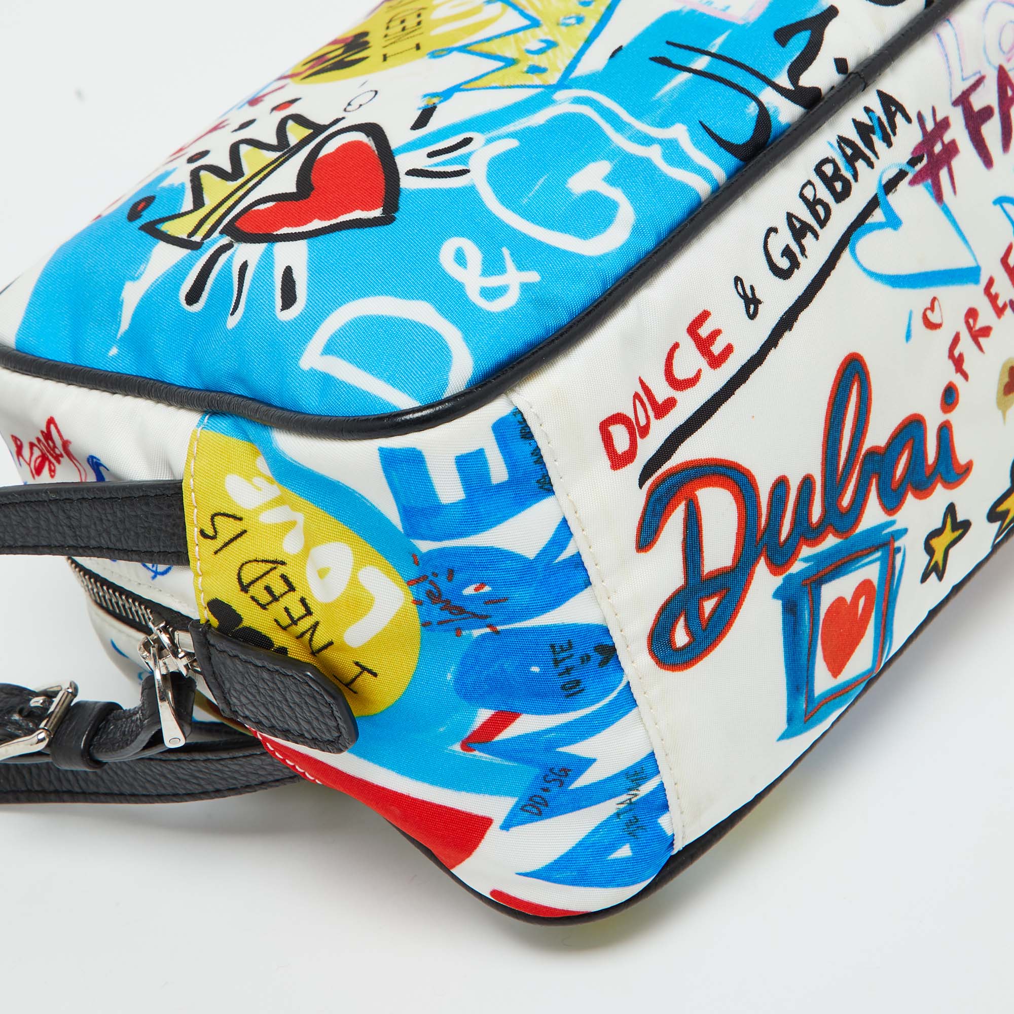 Dolce & Gabbana Multicolor Graffiti Printed Nylon Pouch