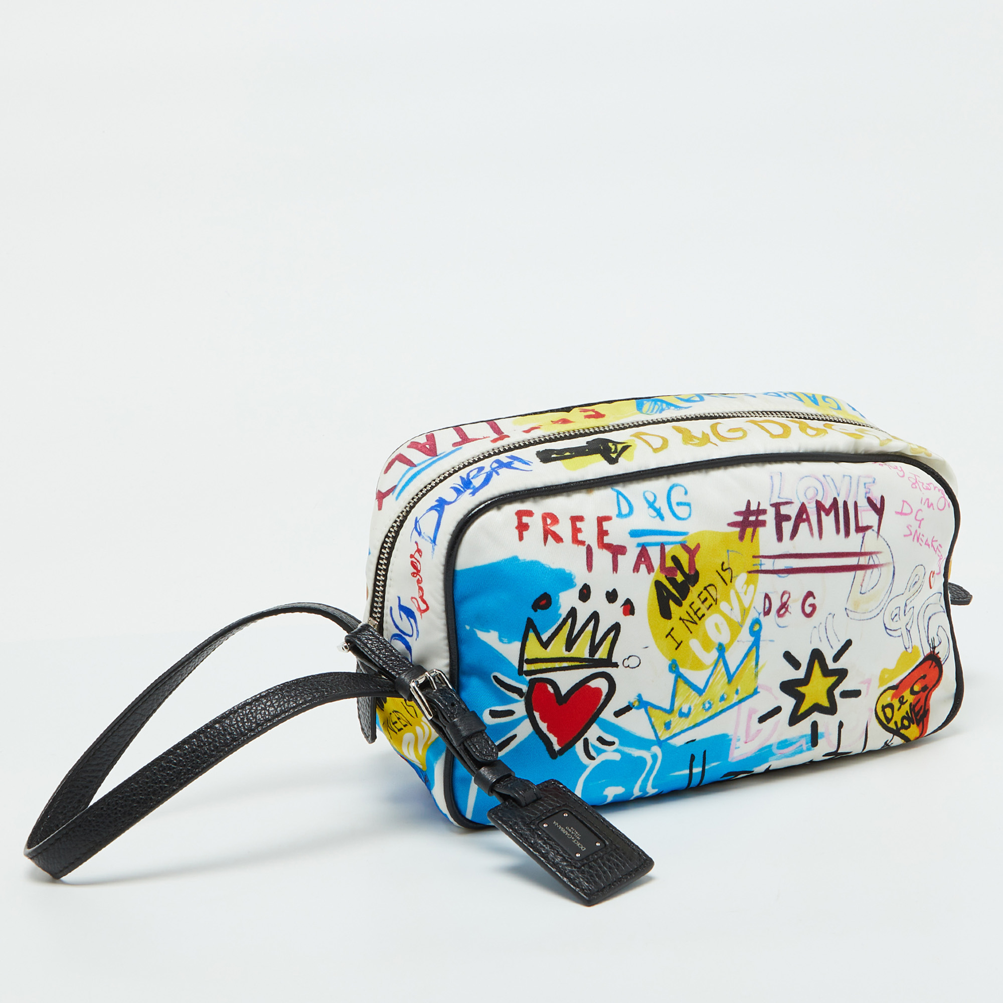 Dolce & Gabbana Multicolor Graffiti Printed Nylon Pouch